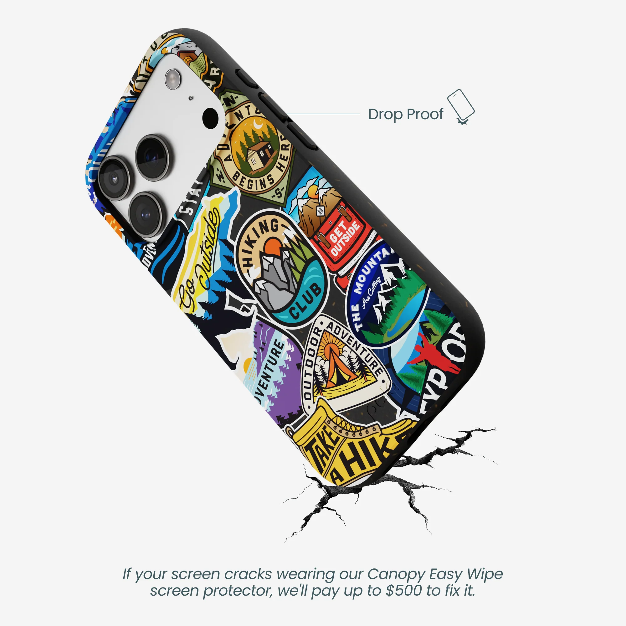 Black Trail Stickers iPhone 17 Pro Case - Image 5