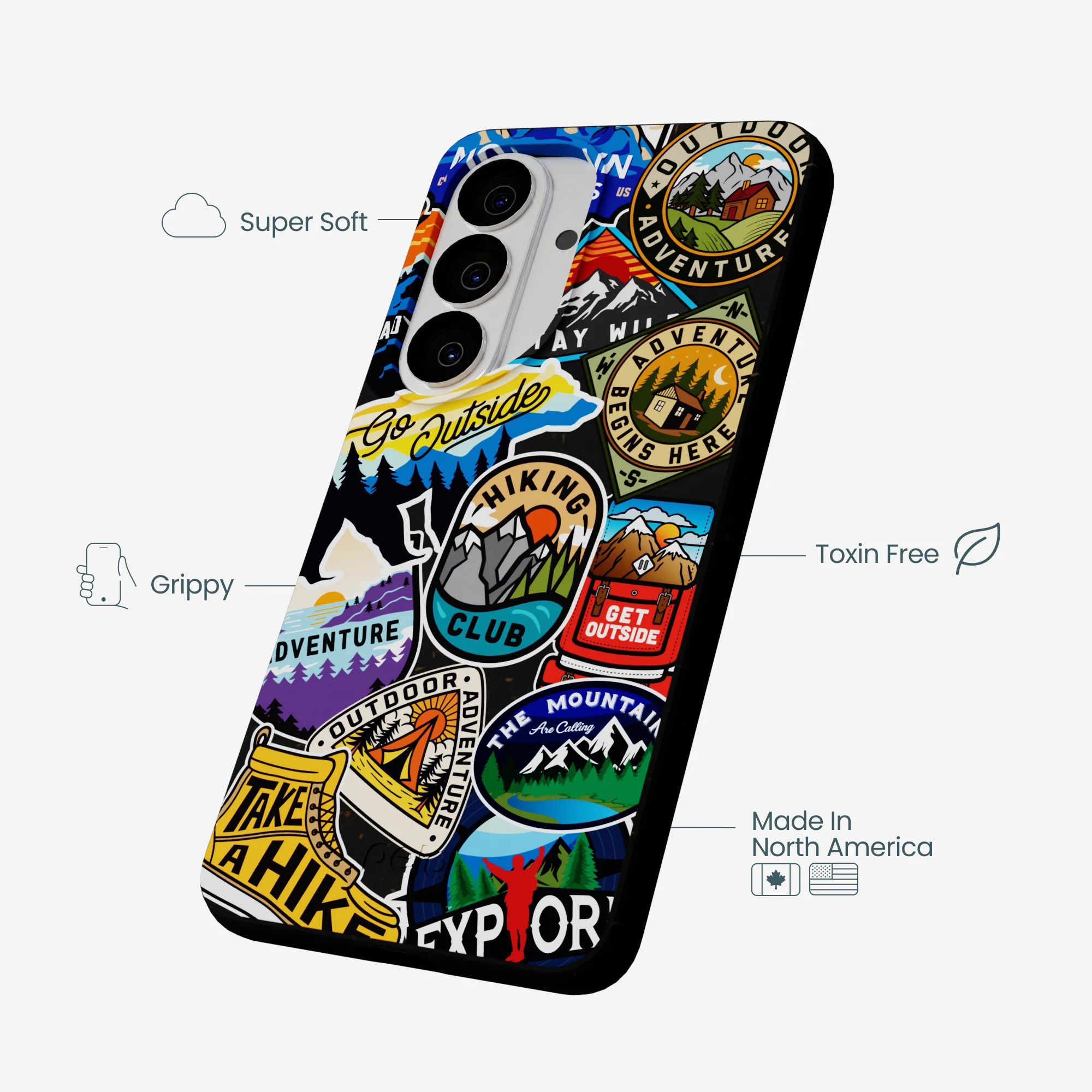Black Trail Stickers Samsung Galaxy S26 Case - Image 3