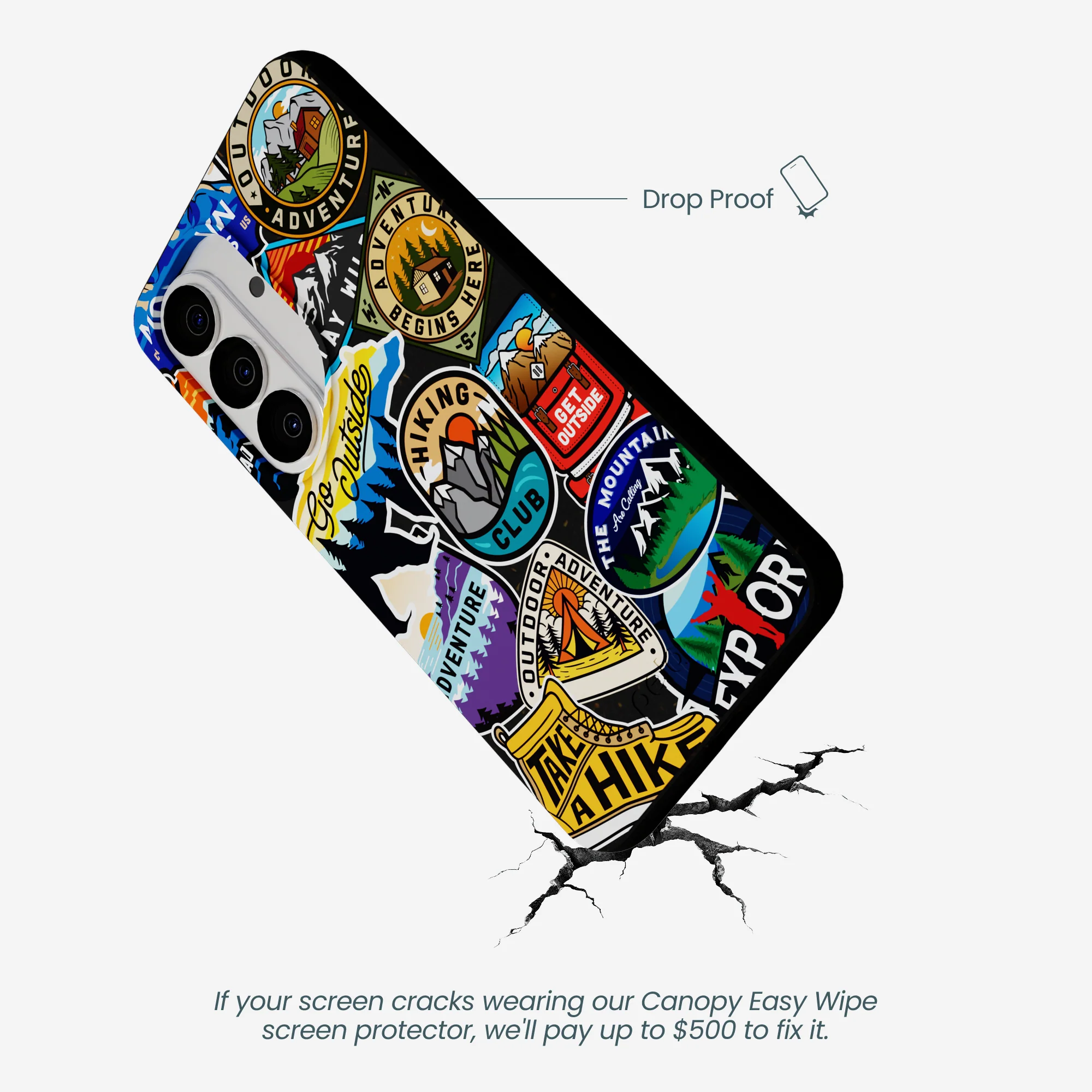 Black Trail Stickers Samsung Galaxy S26 Case - Image 4