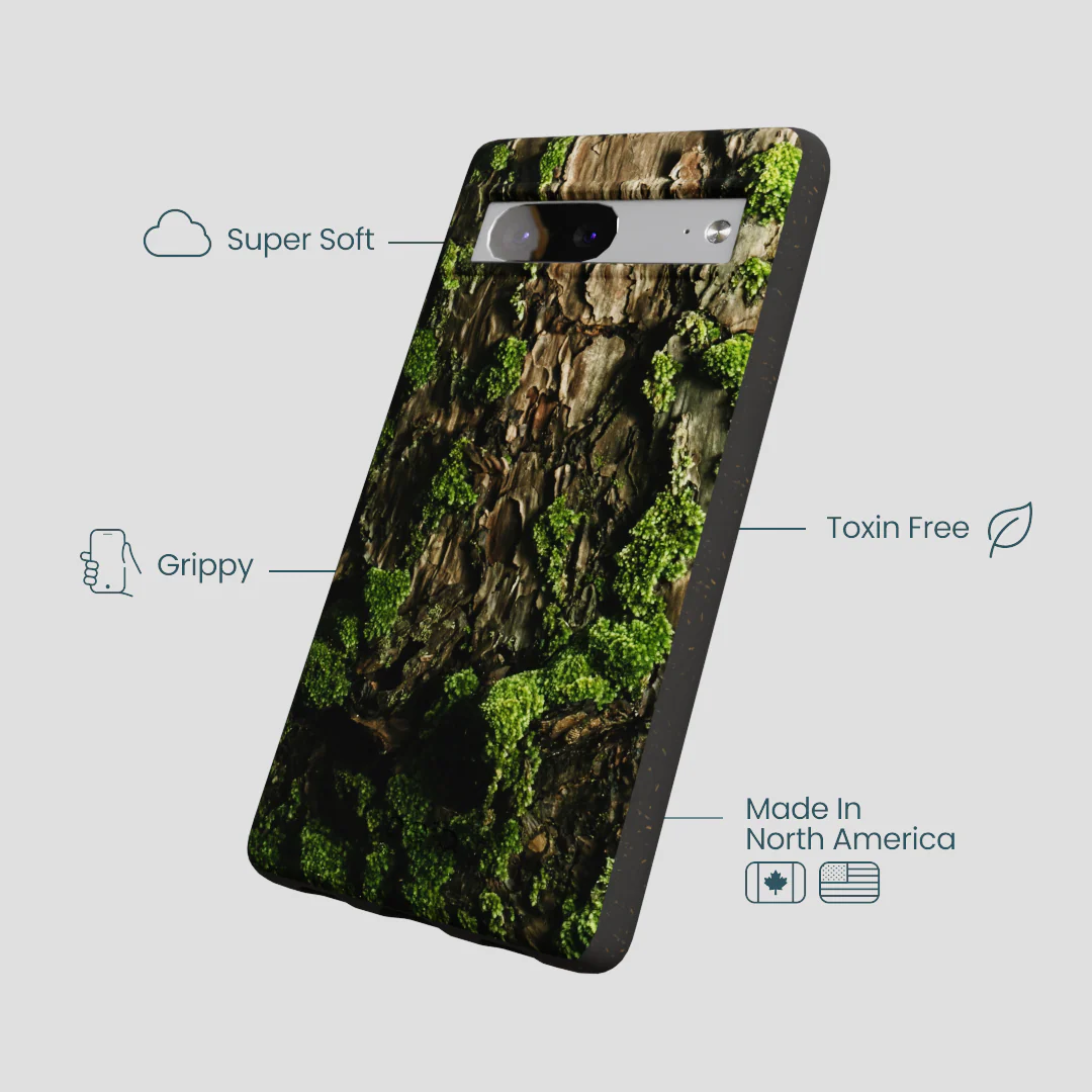 Black Tree Bark Google Pixel 7a Case - Image 4