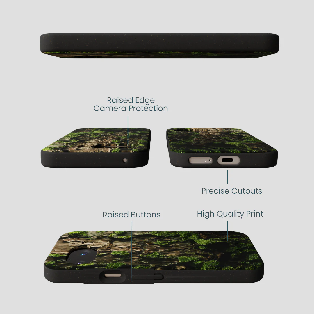 Black Tree Bark Google Pixel 9a Case - Image 3