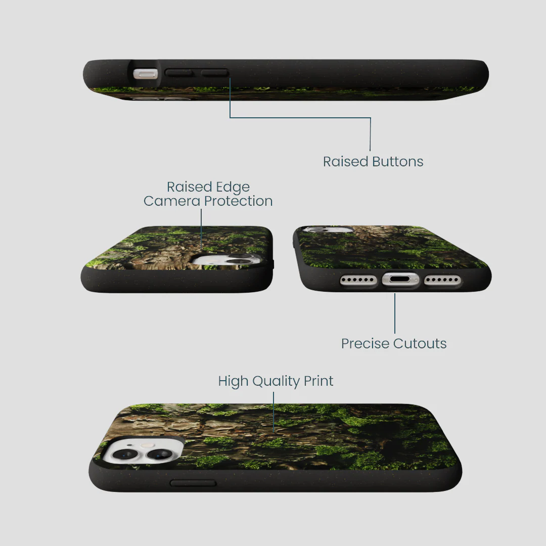 Black Tree Bark iPhone 11 Case - Image 3
