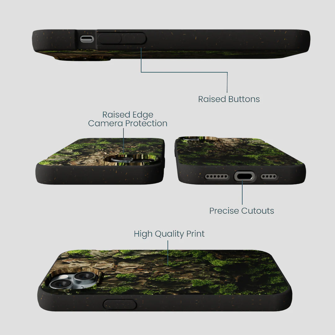 Black Tree Bark iPhone 14 Plus Case - Image 3