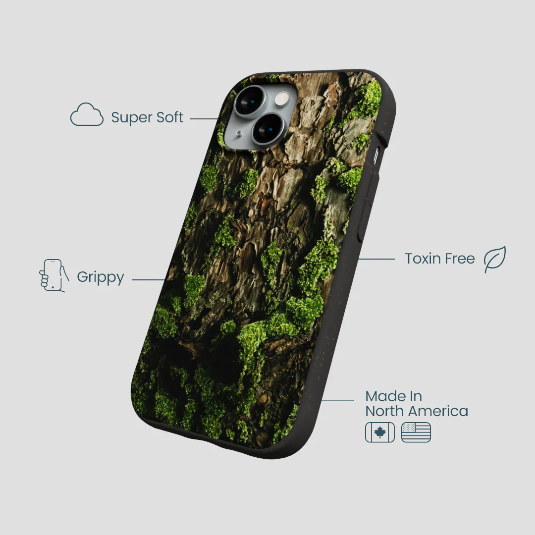 Black Tree Bark iPhone 15 Case - Image 4