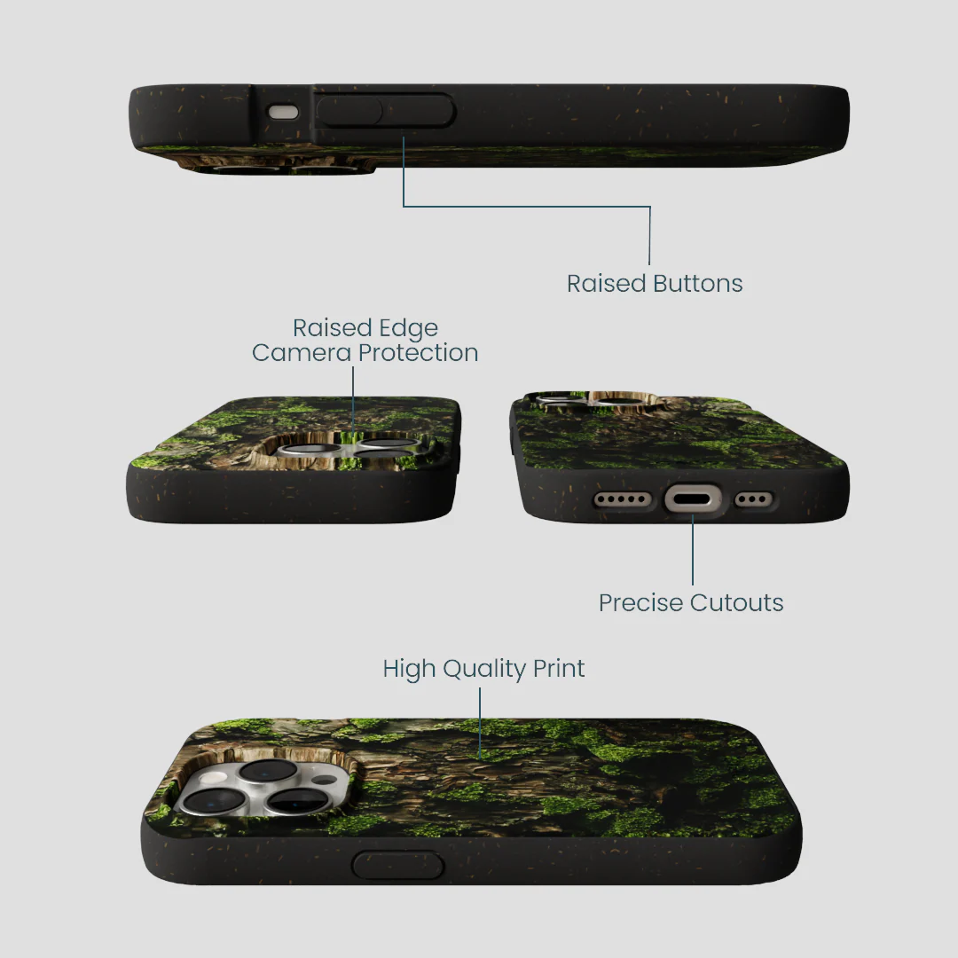 Black Tree Bark iPhone 15 Pro Case - Image 3