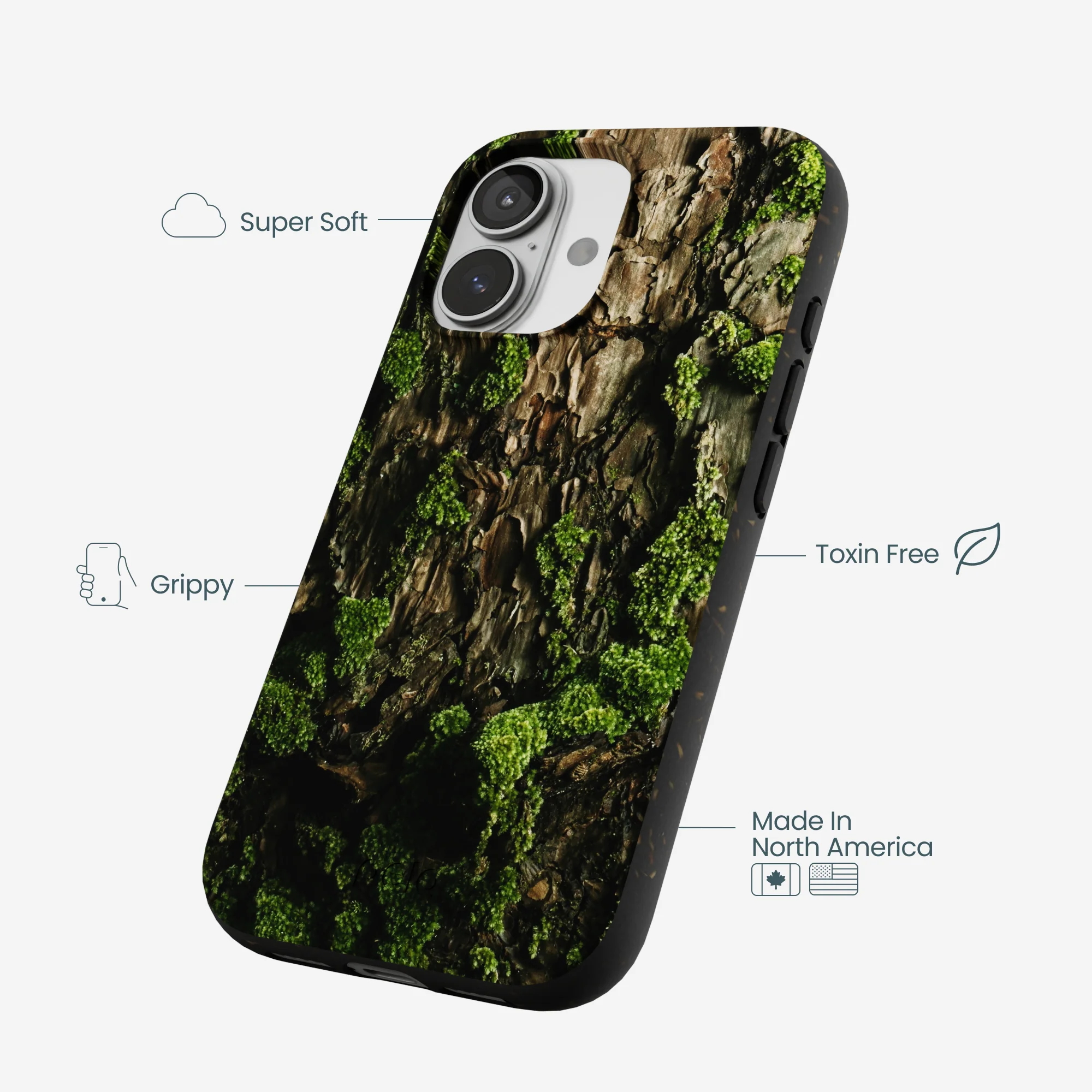 Black Tree Bark iPhone 17 Case - Image 4