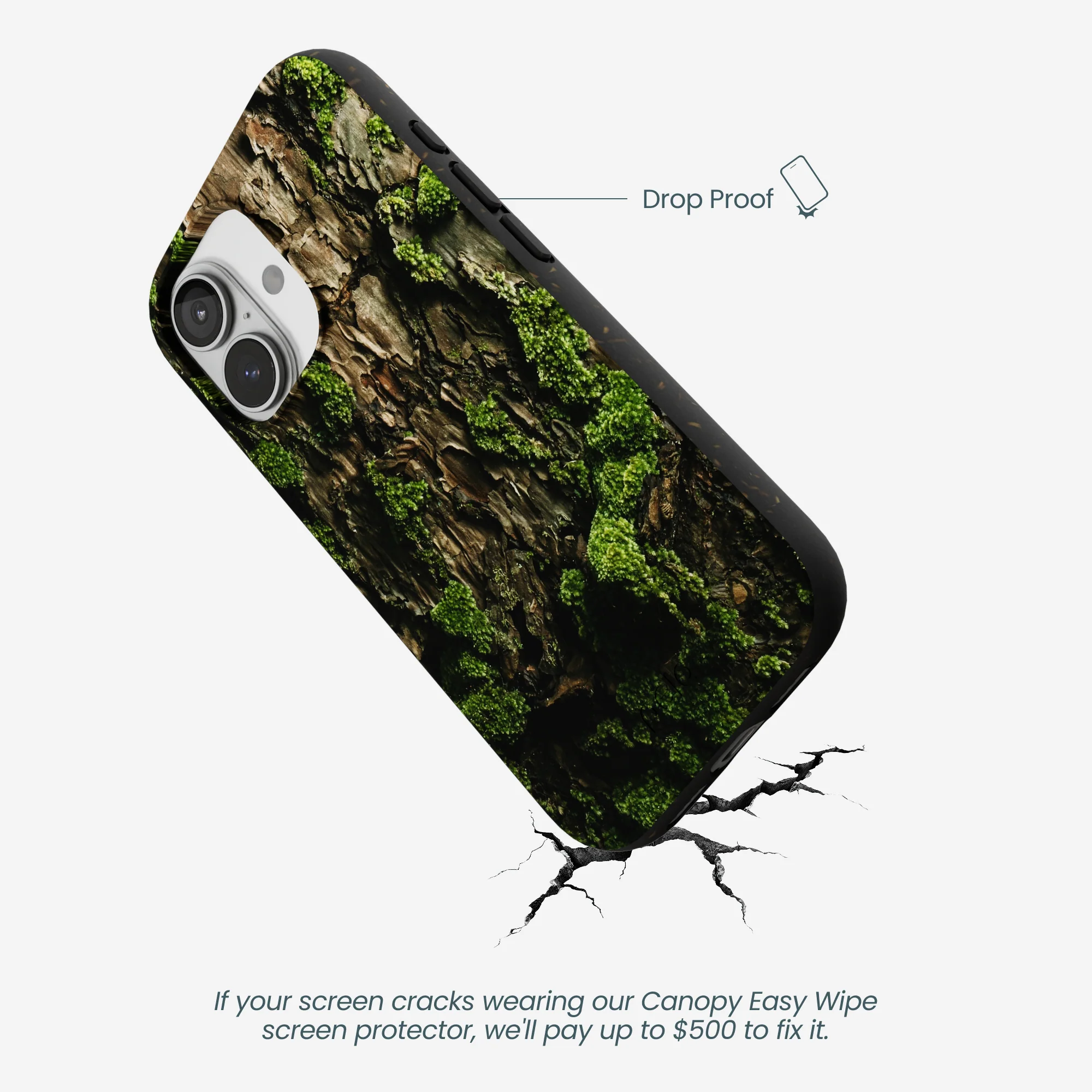Black Tree Bark iPhone 17 Case - Image 5