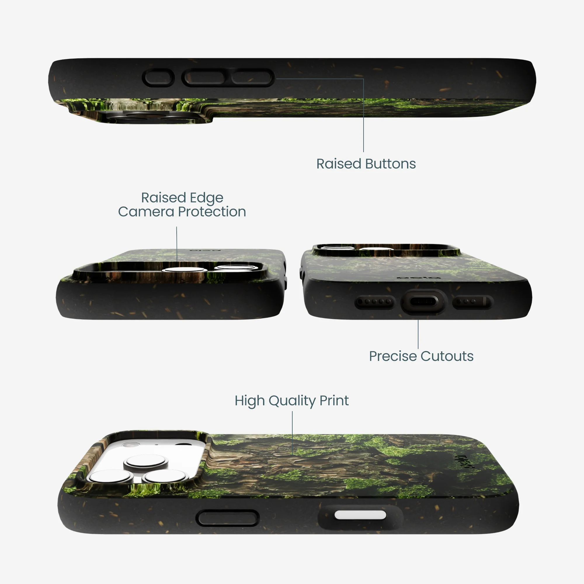Black Tree Bark iPhone 17 Pro Case - Image 3