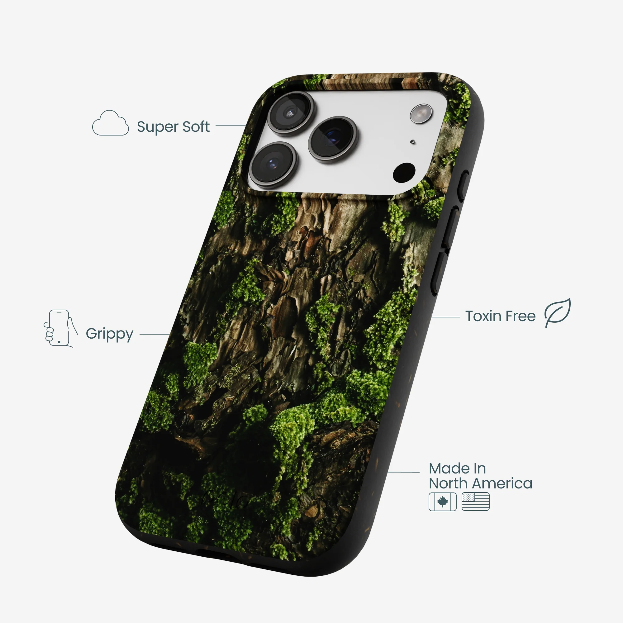Black Tree Bark iPhone 17 Pro Case - Image 4