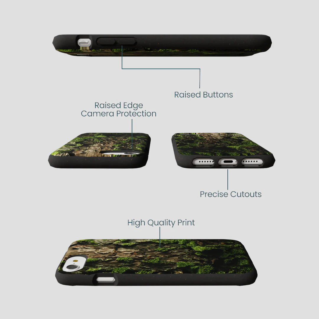 Black Tree Bark iPhone 6/6s/7/8/SE Case - Image 3