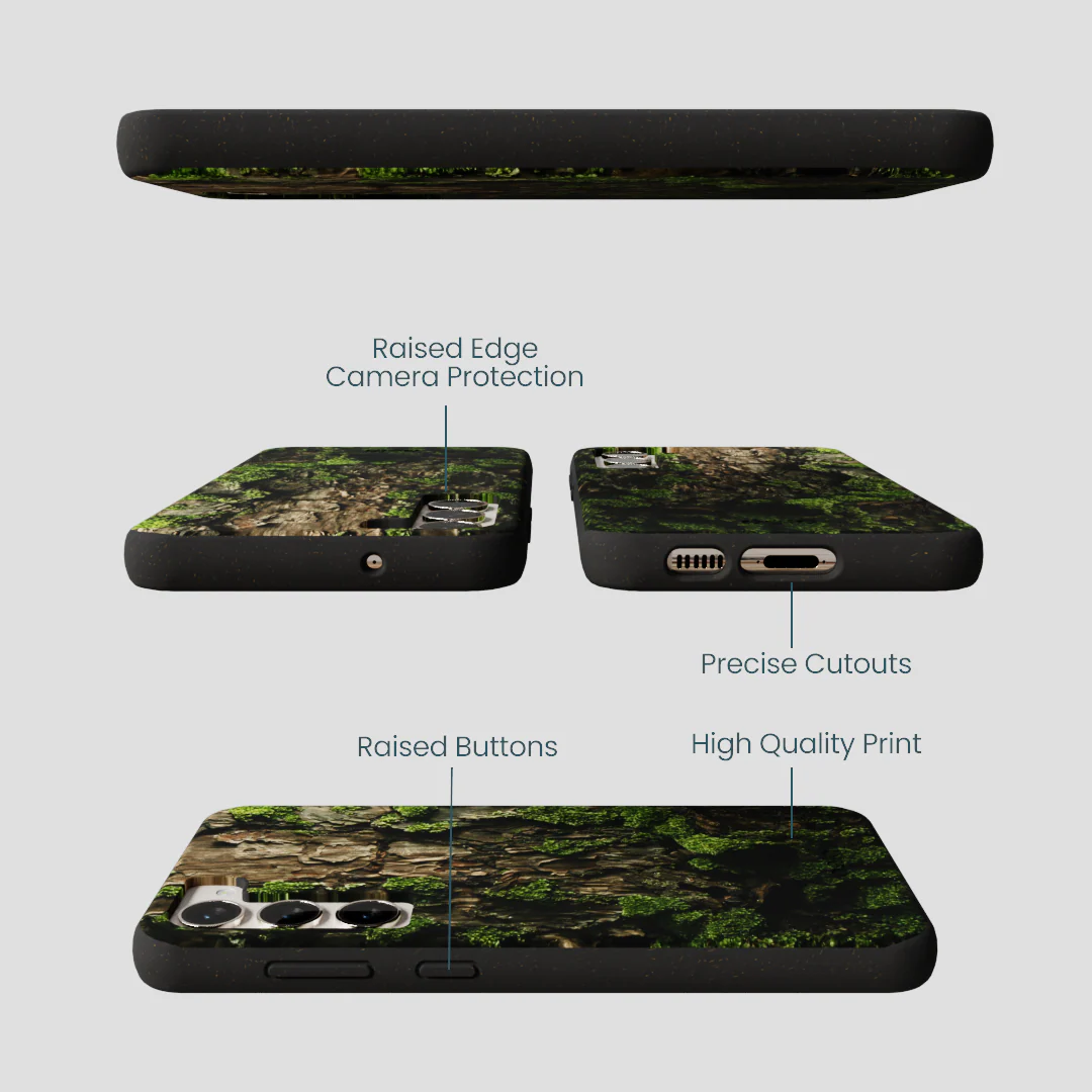 Black Tree Bark Samsung Galaxy S23+(Plus) Case - Image 3