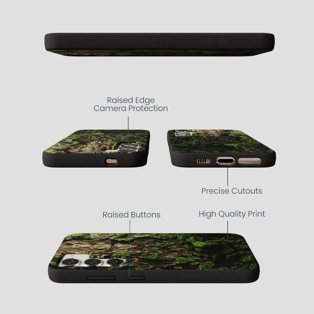 Black Tree Bark Samsung Galaxy S24 Case - Image 3