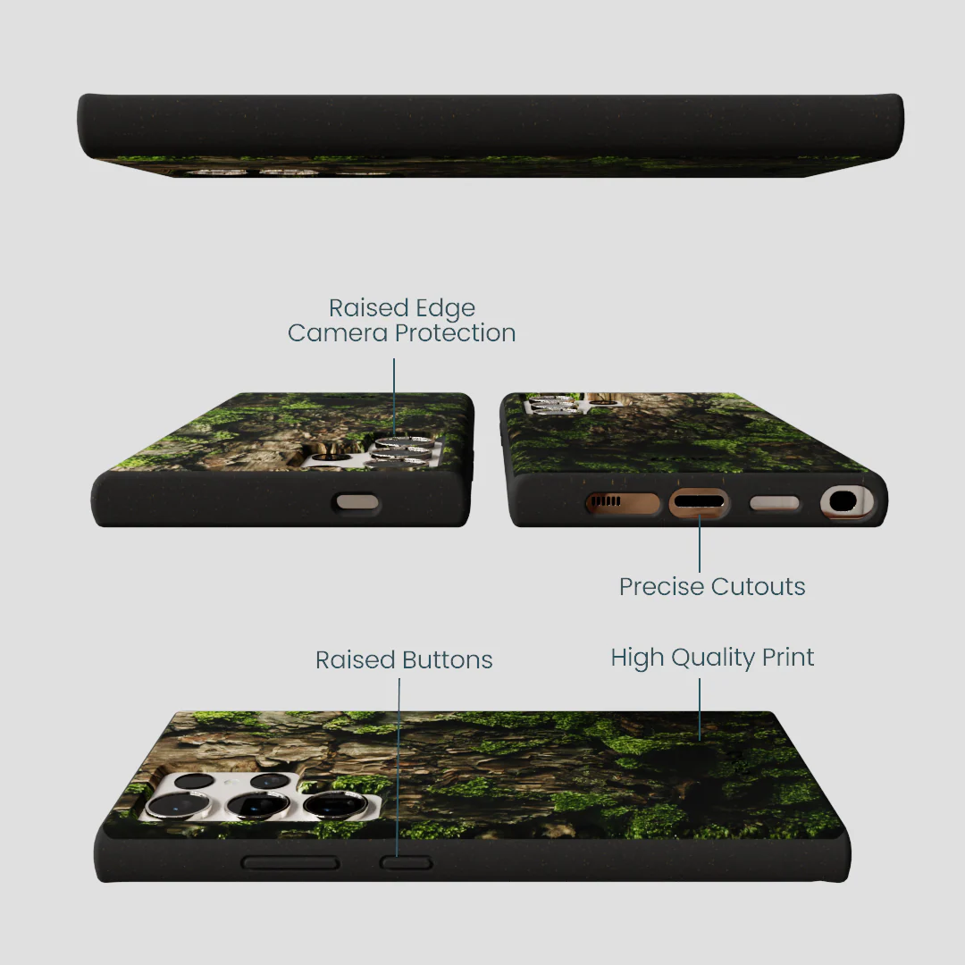 Black Tree Bark Samsung Galaxy S24 Ultra Case - Image 3