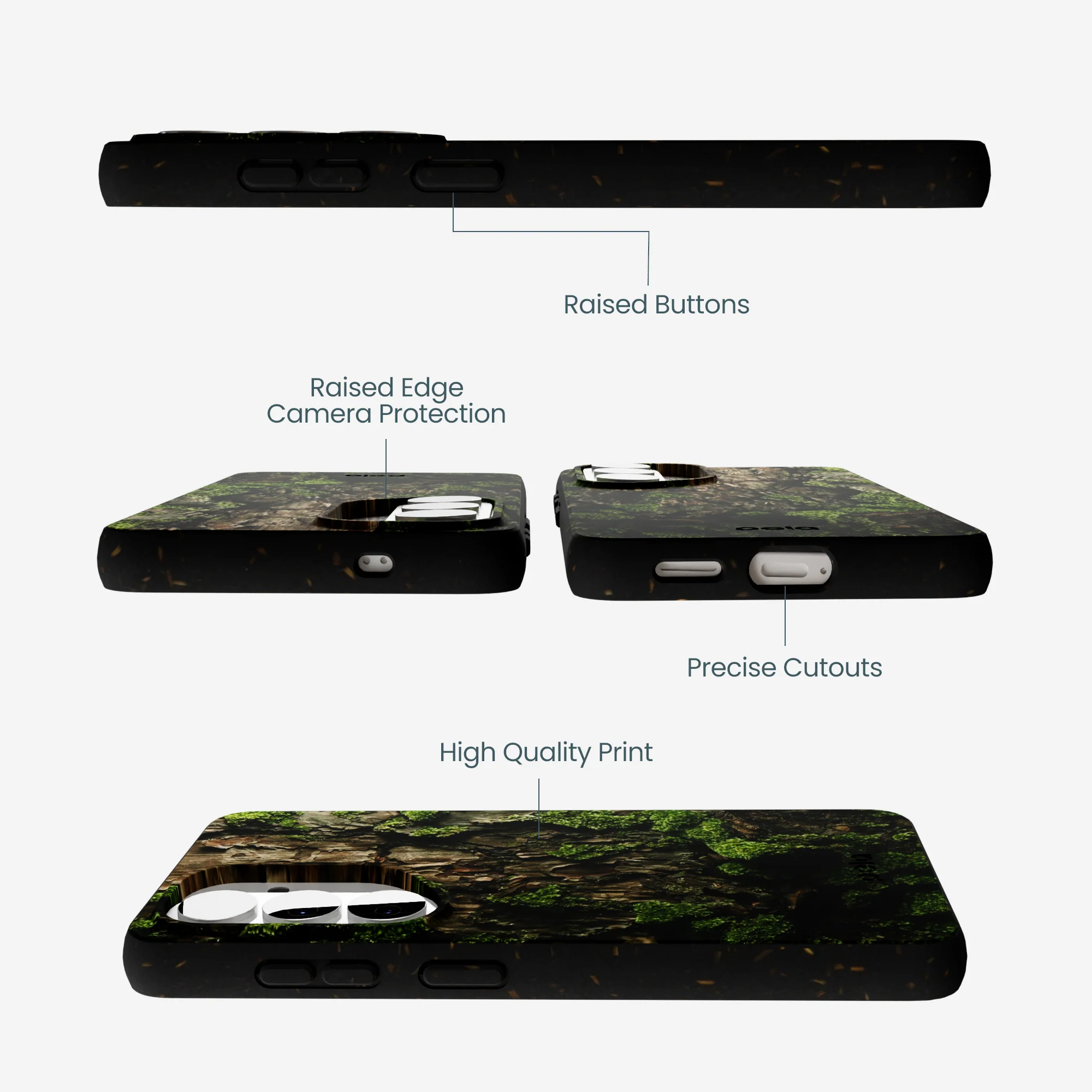 Black Tree Bark Samsung Galaxy S26 Case - Image 3