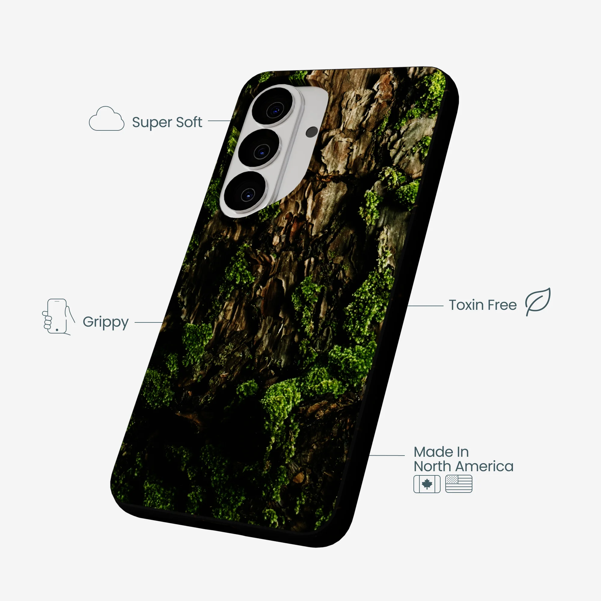 Black Tree Bark Samsung Galaxy S26 Case - Image 4