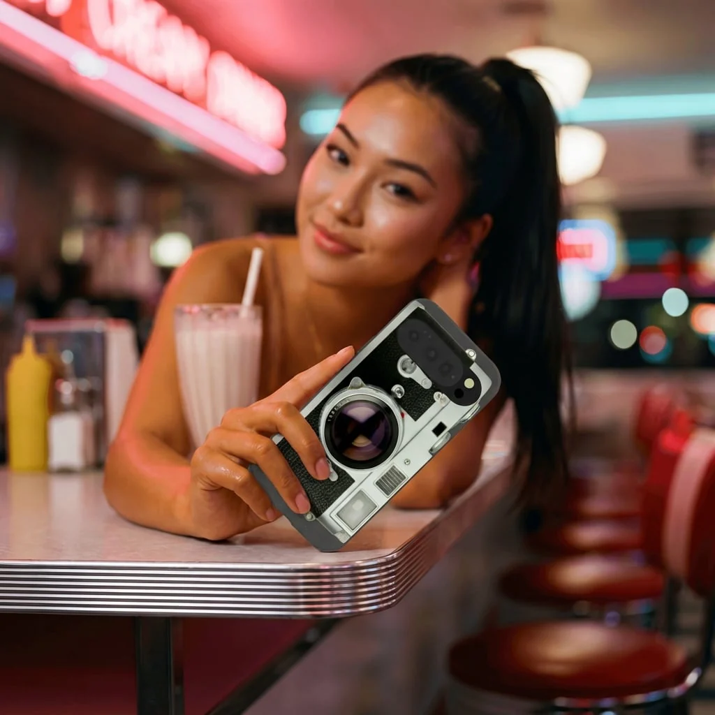 Black Vintage Camera Google Pixel 10/10 Pro Case - Image 2
