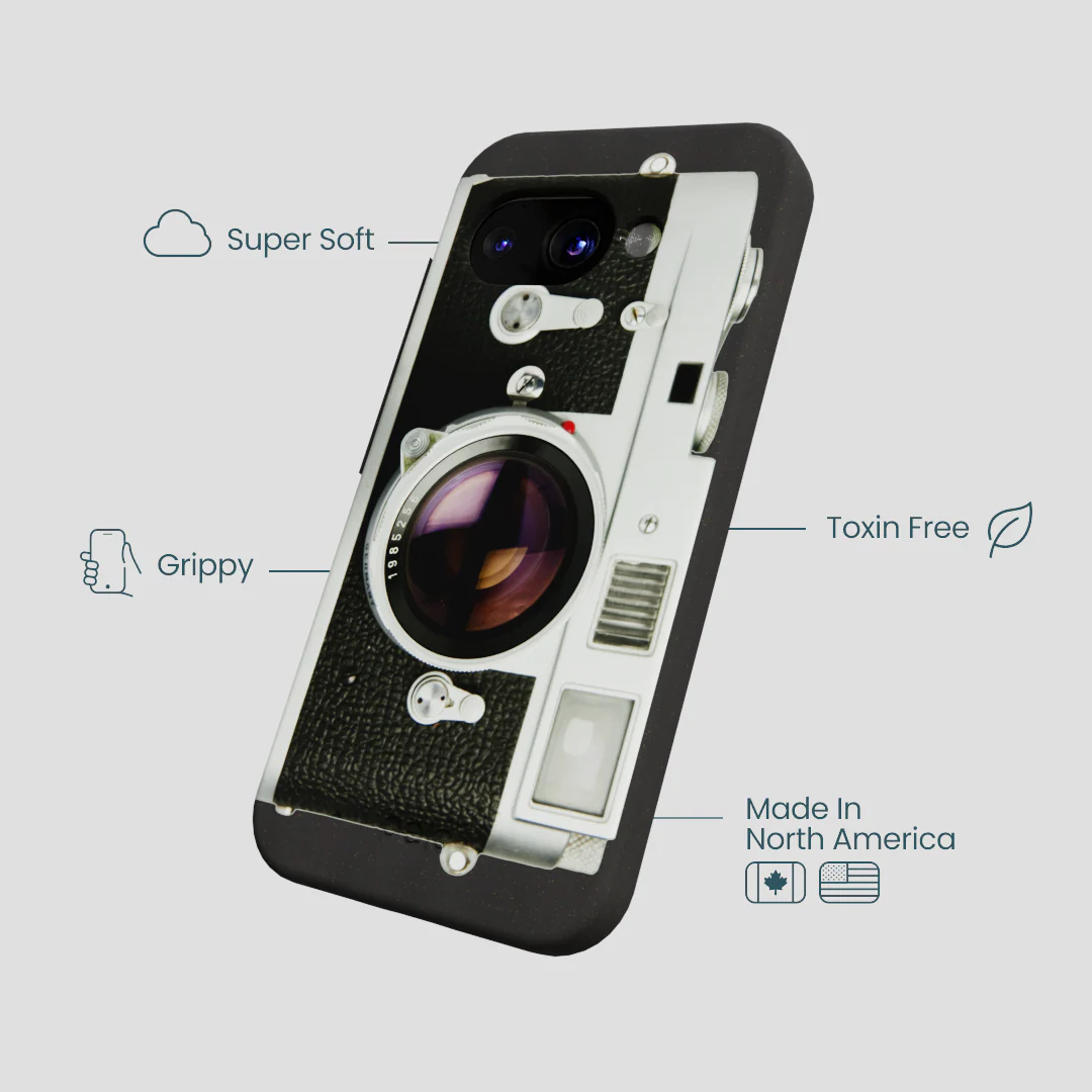 Black Vintage Camera Google Pixel 9a Case - Image 3