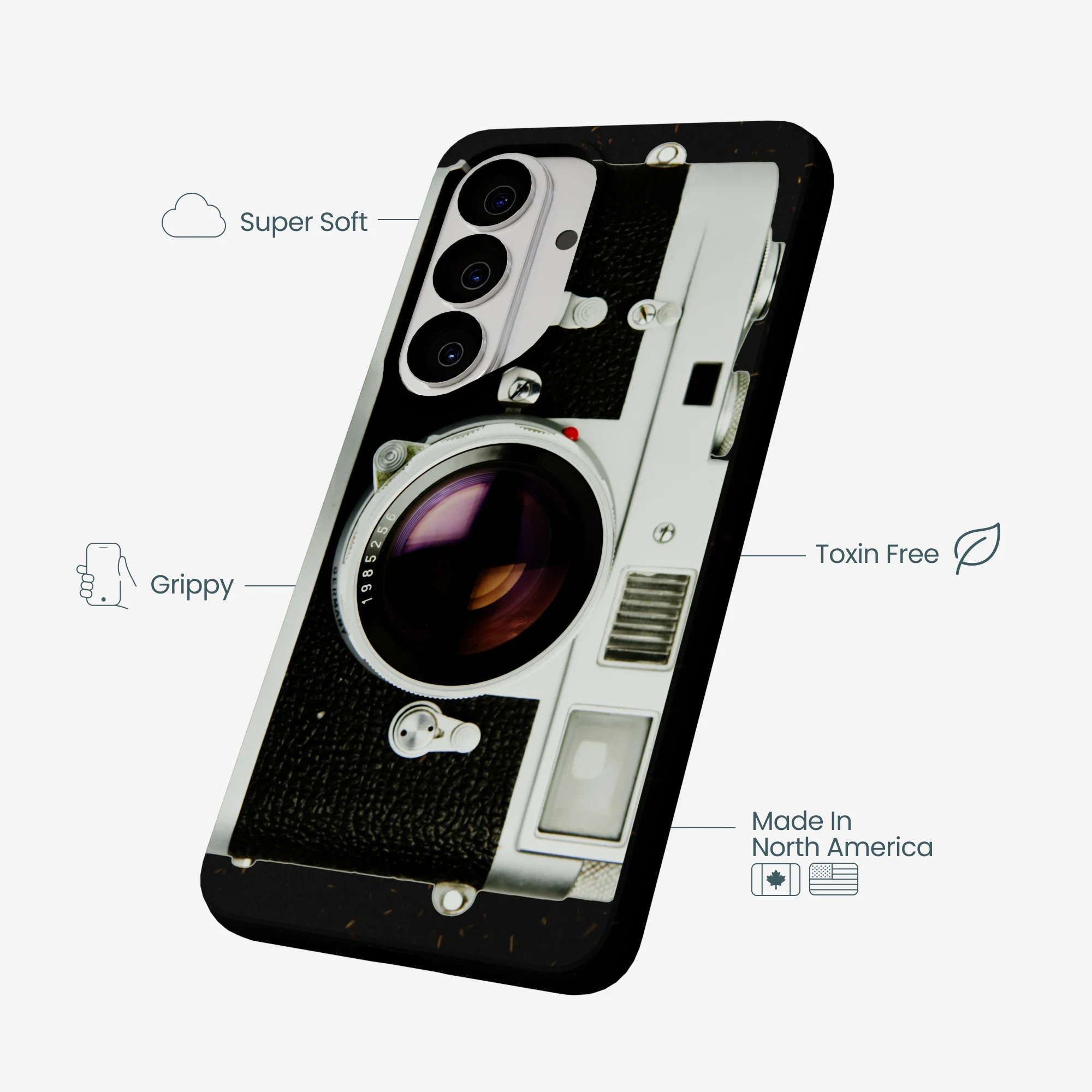 Black Vintage Camera Samsung Galaxy S26 Case - Image 3