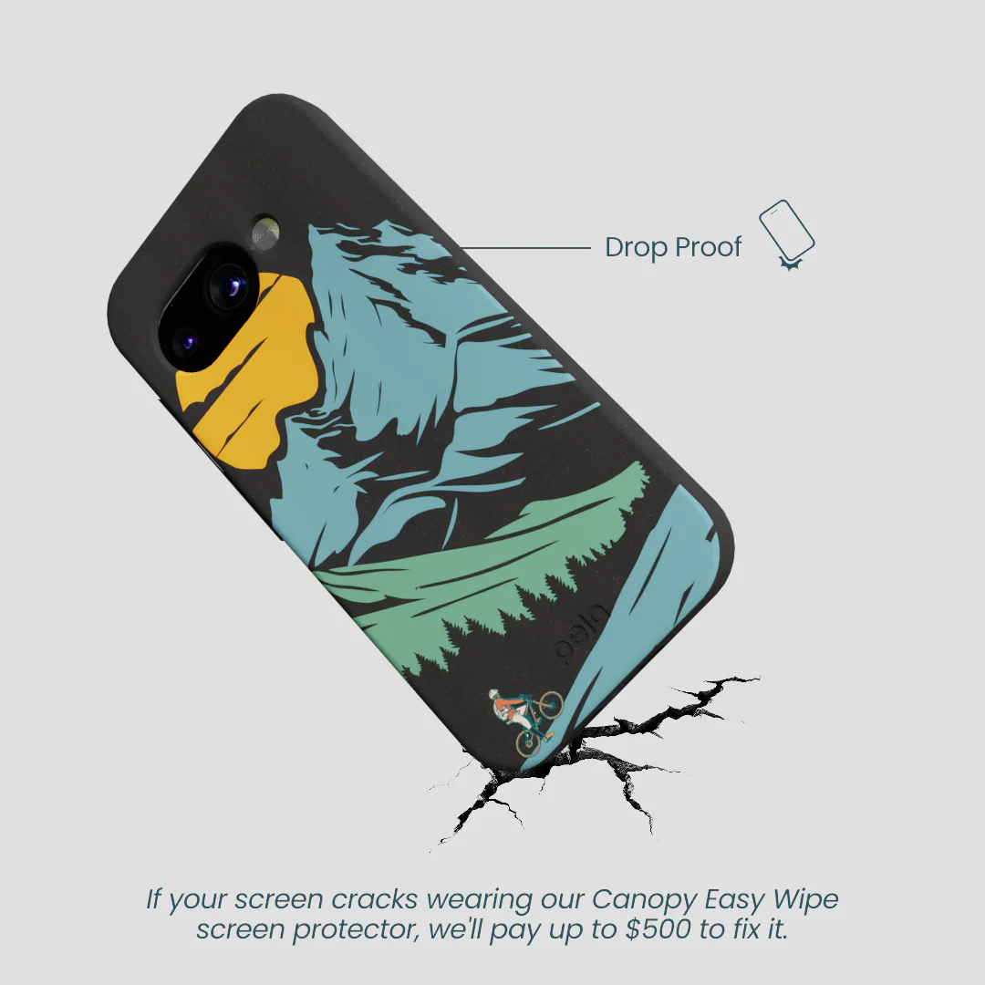 Black Vintage Peaks Google Pixel 9a Case - Image 4
