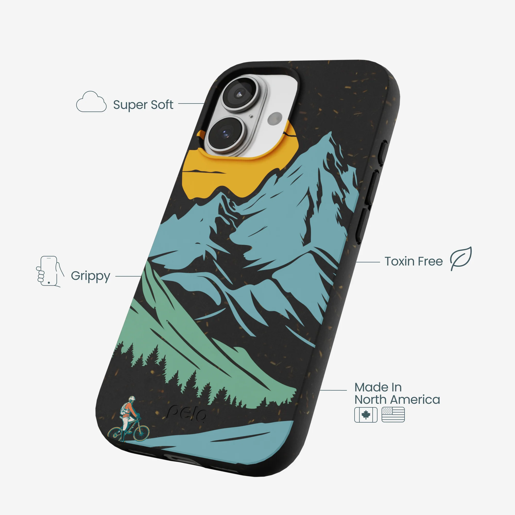 Black Vintage Peaks iPhone 17 Case - Image 4