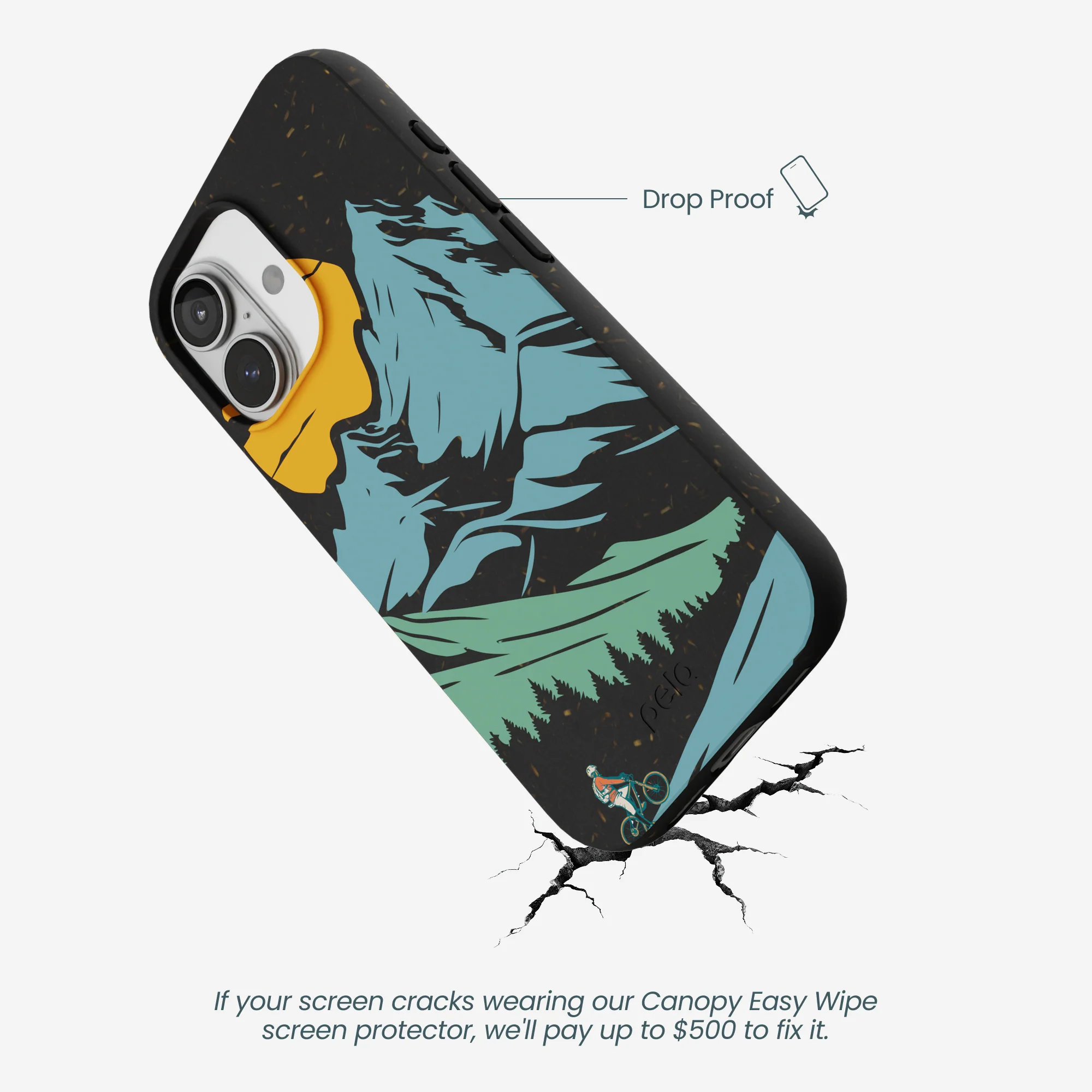 Black Vintage Peaks iPhone 17 Case - Image 5