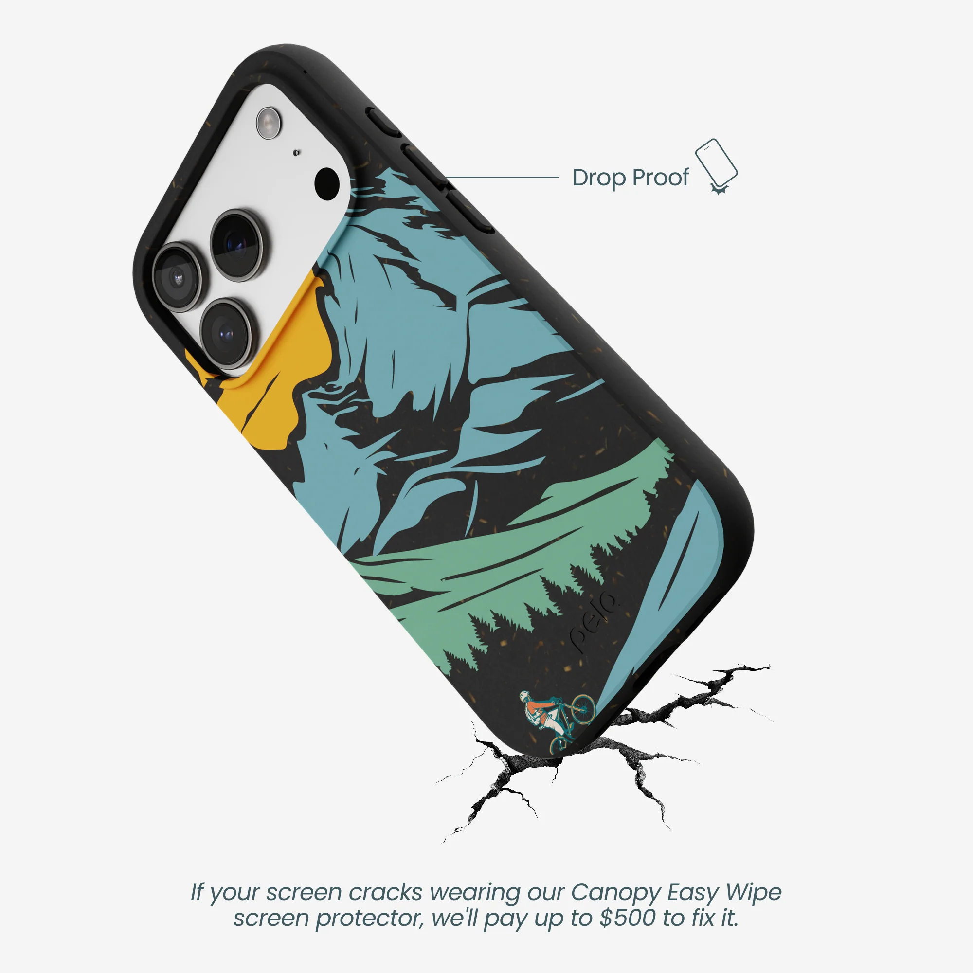Black Vintage Peaks iPhone 17 Pro Case - Image 5