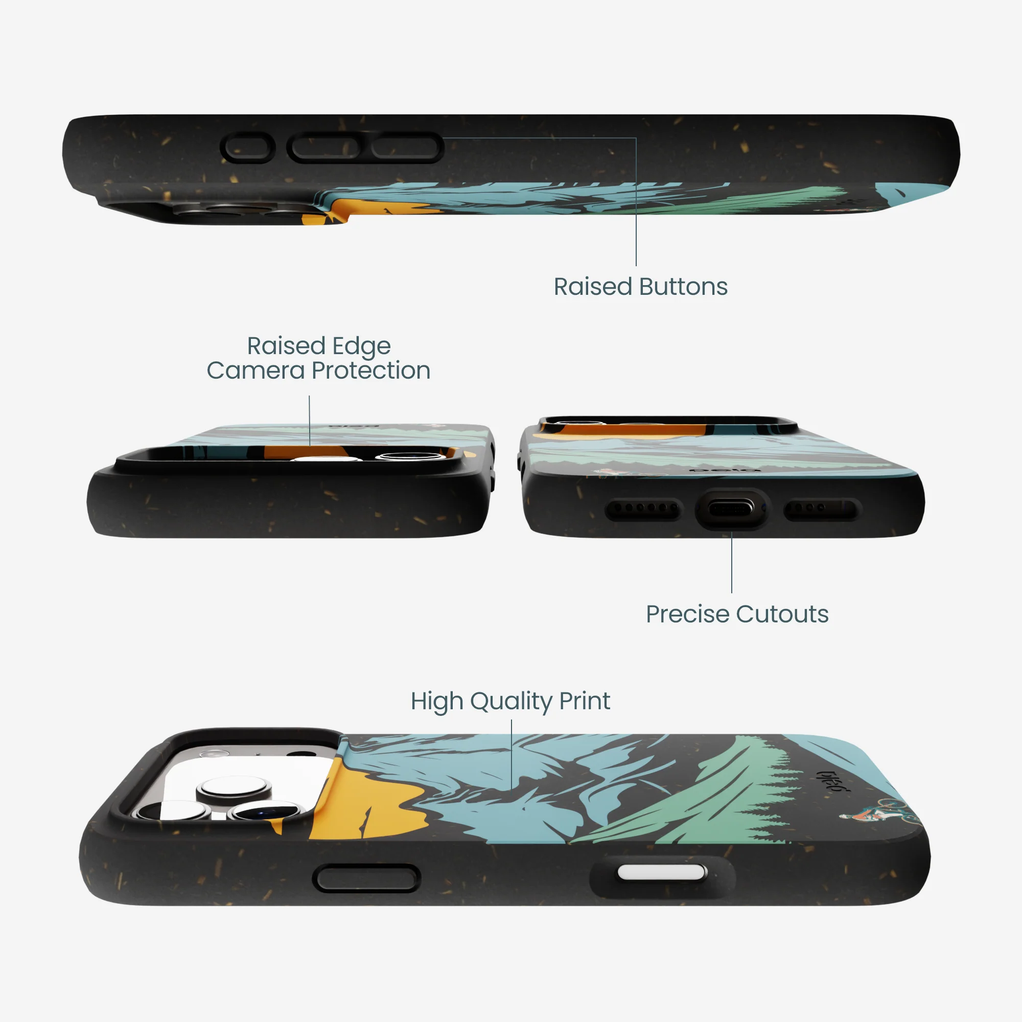 Black Vintage Peaks iPhone 17 Pro Max Case - Image 3