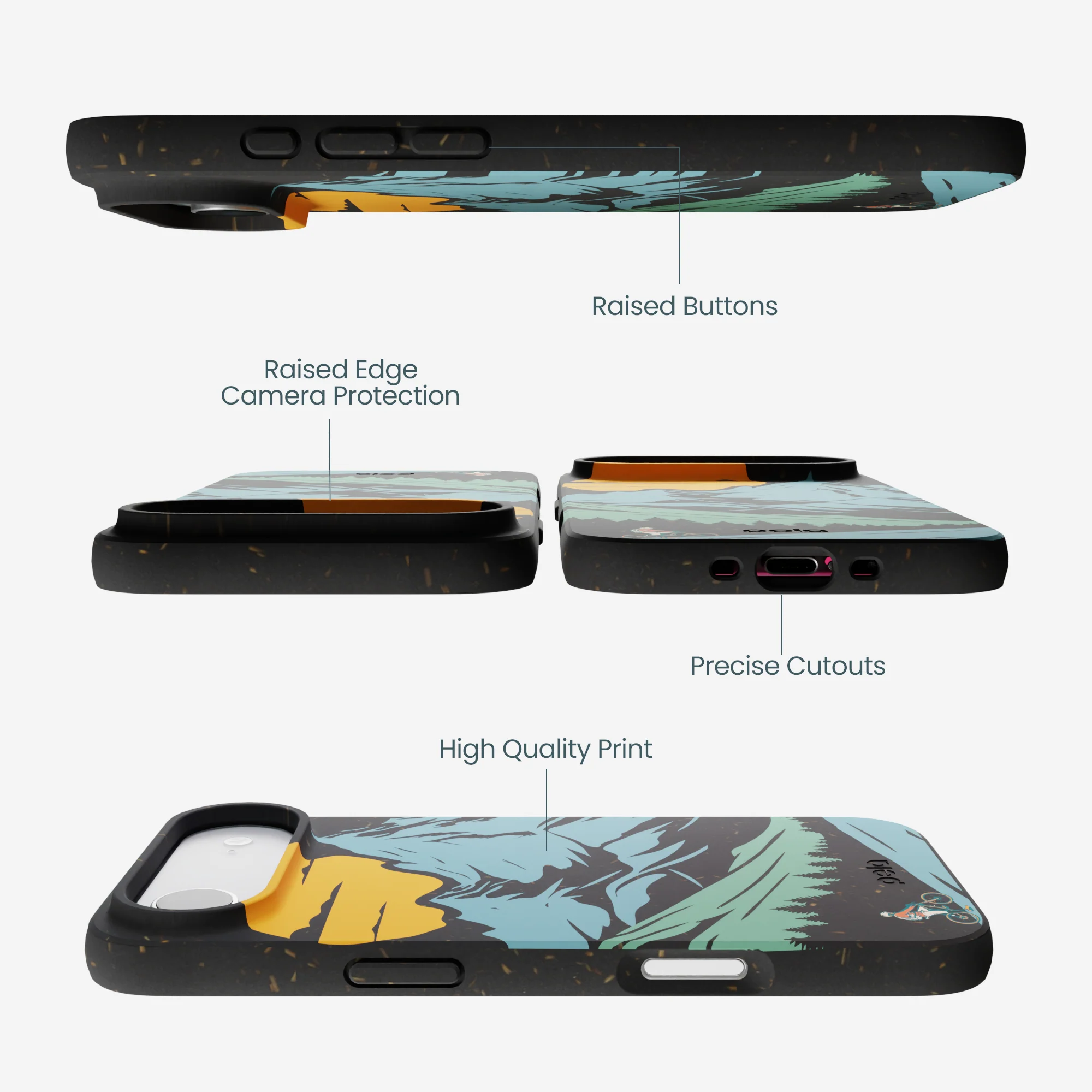 Black Vintage Peaks iPhone Air Case - Image 3