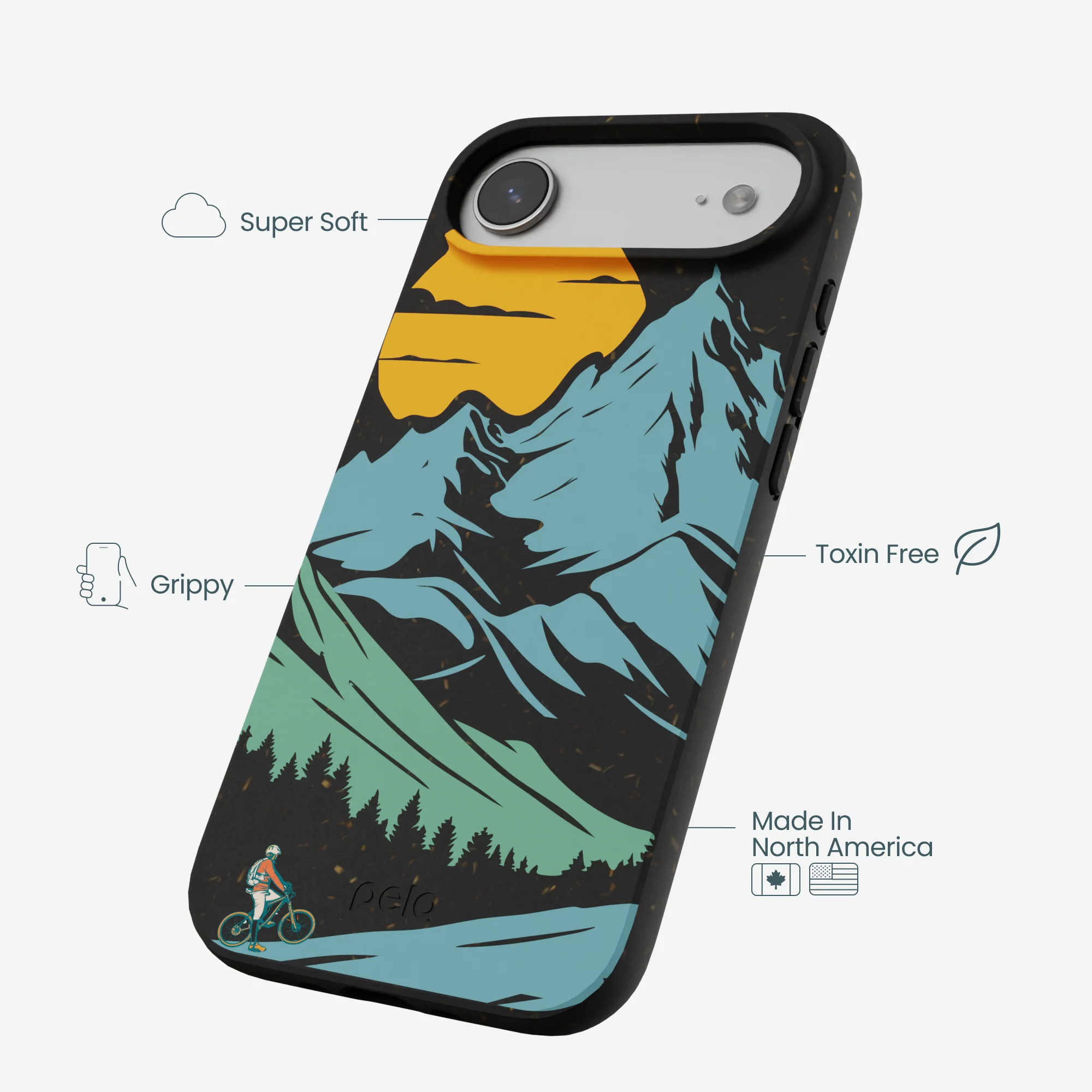 Black Vintage Peaks iPhone Air Case - Image 4
