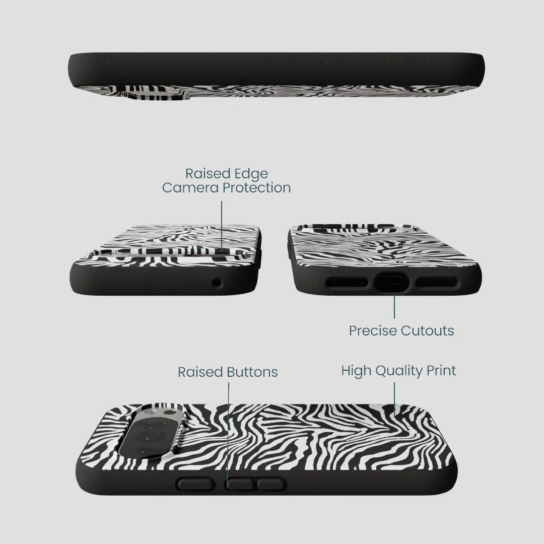 Black Zebra Lines Google Pixel 10/10 Pro Case - Image 3