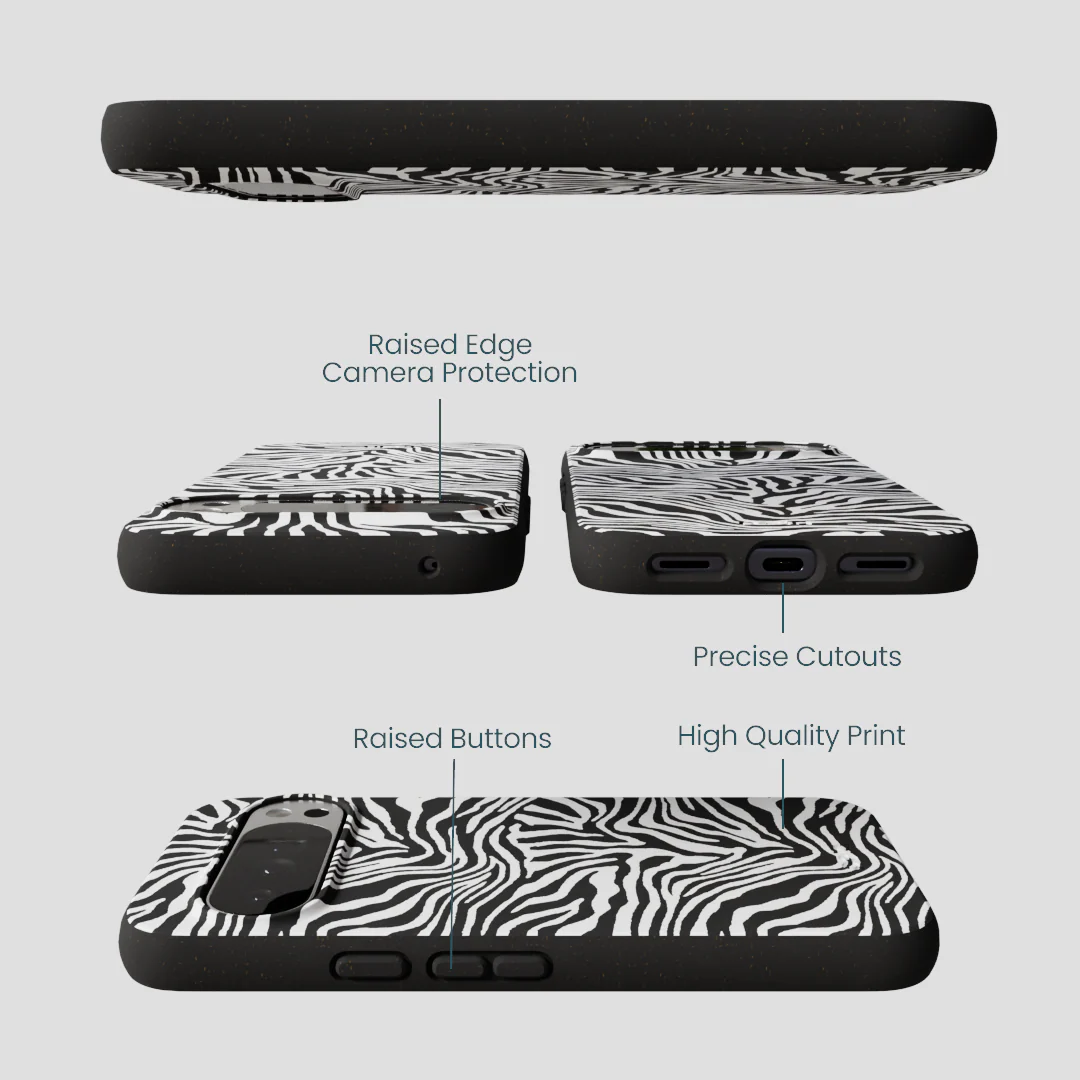 Black Zebra Lines Google Pixel 10 Pro XL Case - Image 3