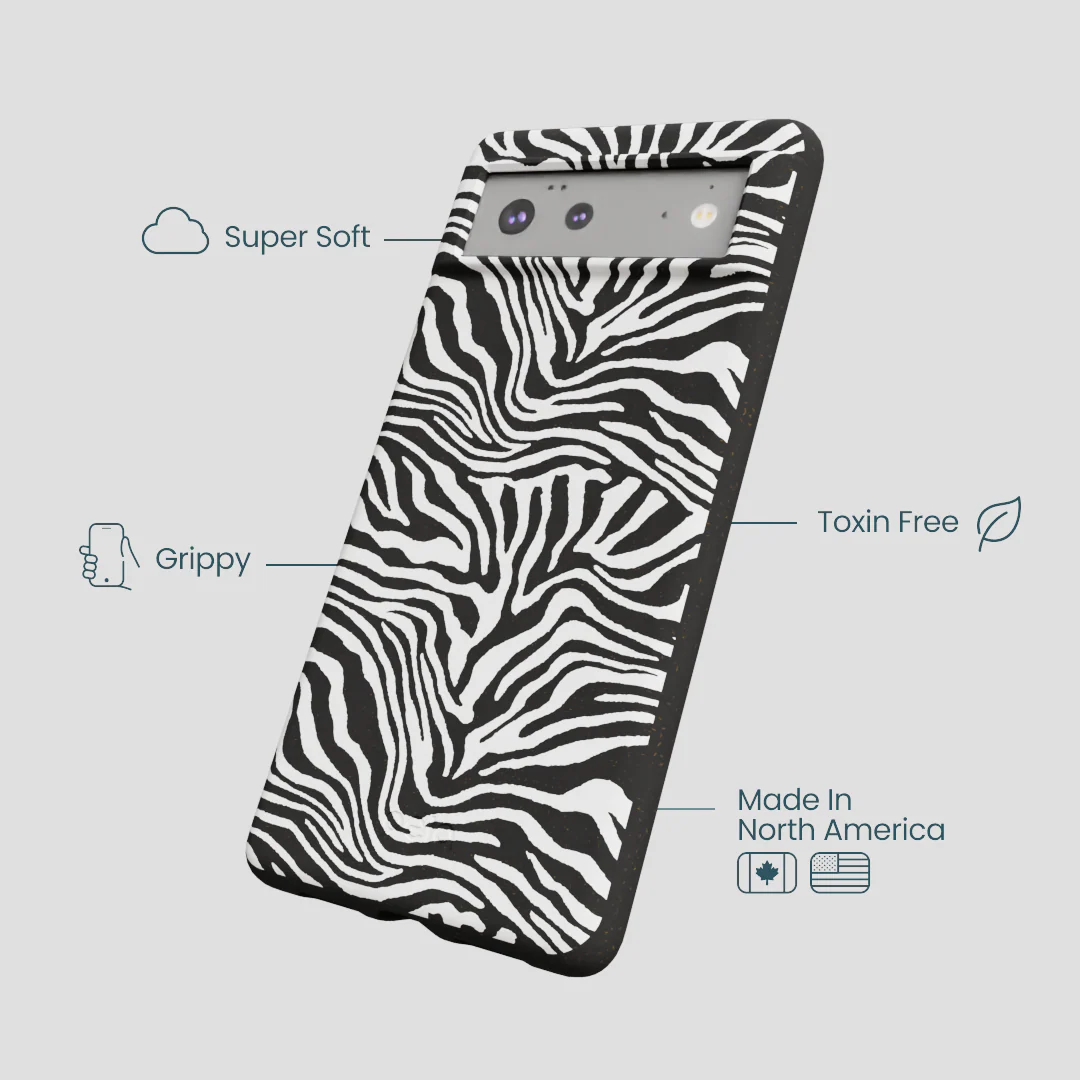 Black Zebra Lines Google Pixel 6 Case - Image 4