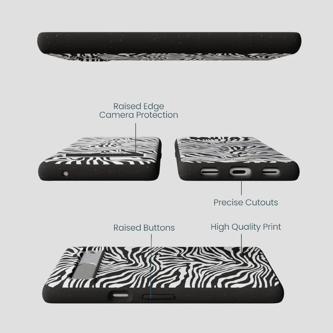 Black Zebra Lines Google Pixel 7 Case - Image 3