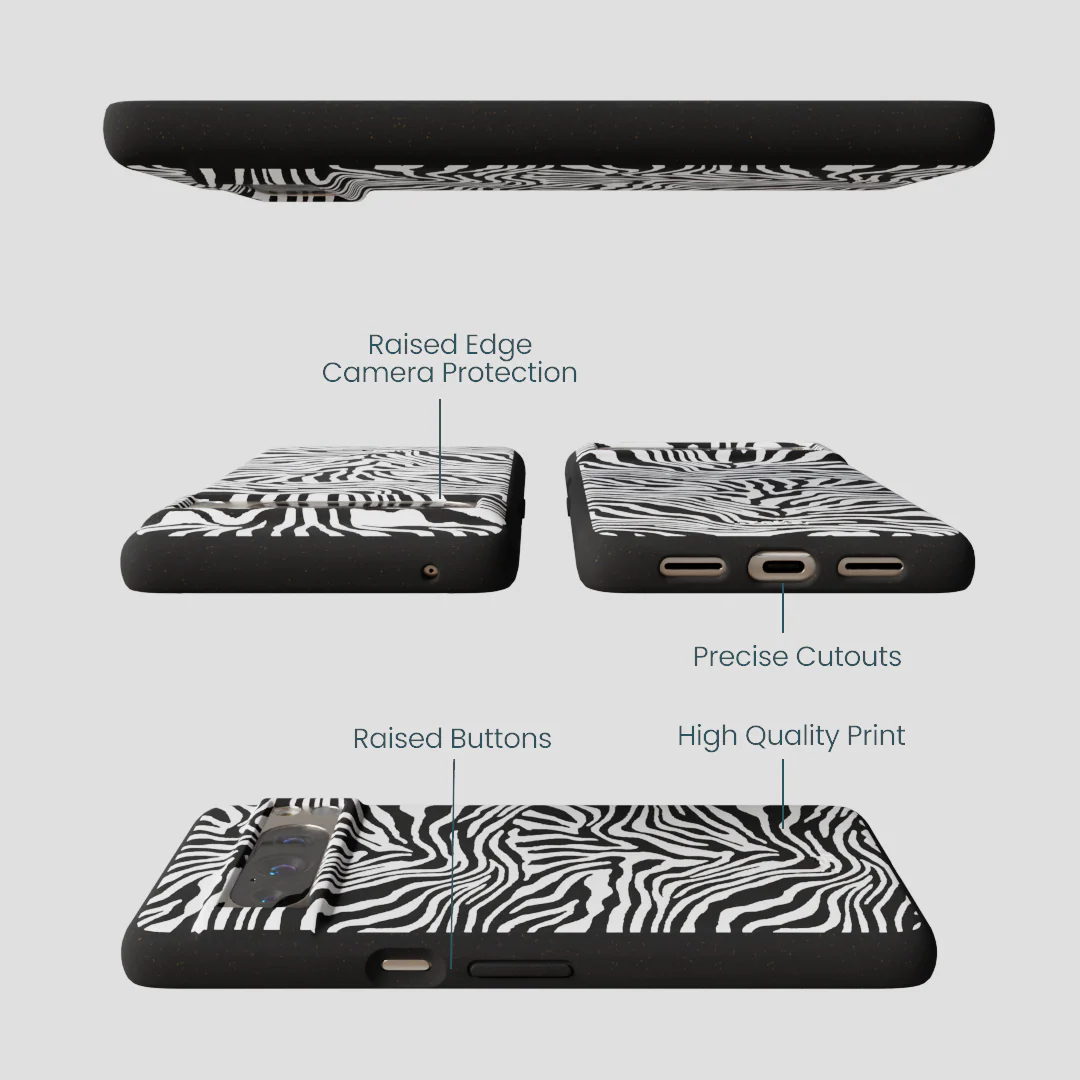 Black Zebra Lines Google Pixel 8 Pro Case - Image 3