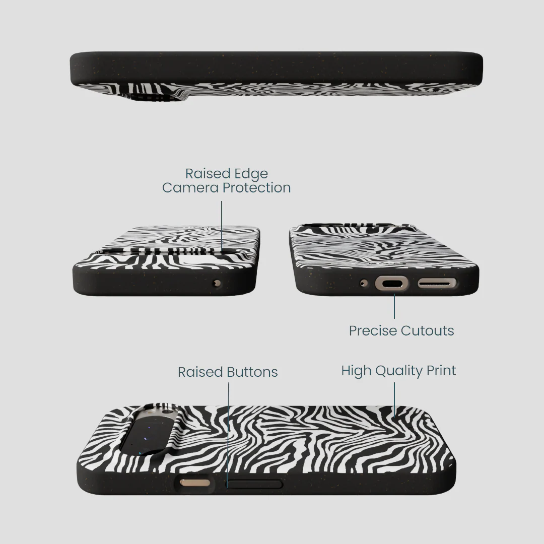 Black Zebra Lines Google Pixel 9/9 Pro Case - Image 3