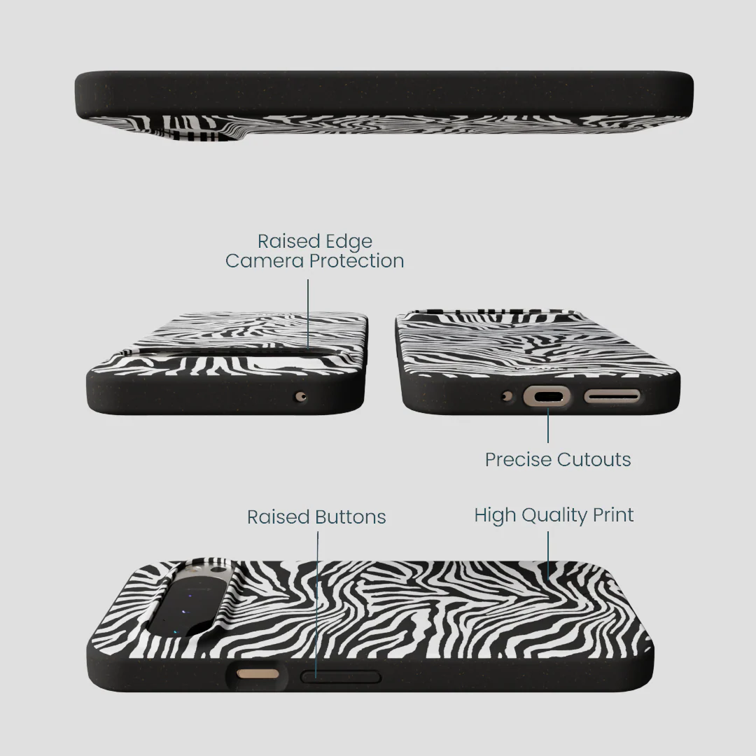 Black Zebra Lines Google Pixel 9 Pro XL Case - Image 3