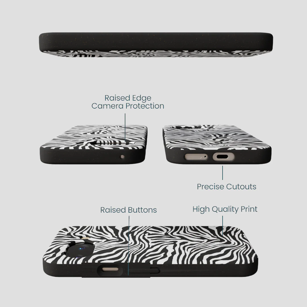 Black Zebra Lines Google Pixel 9a Case - Image 3