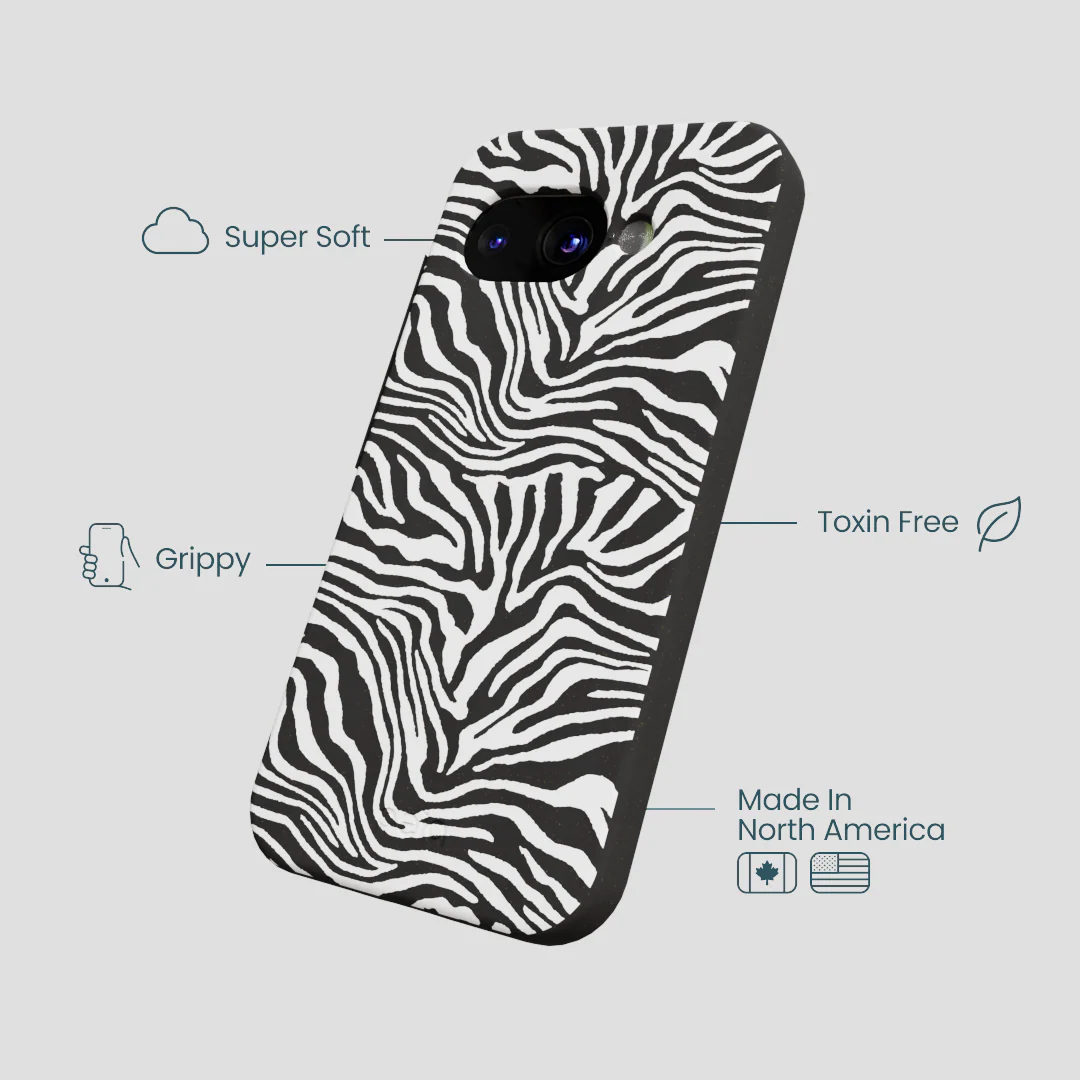 Black Zebra Lines Google Pixel 9a Case - Image 4