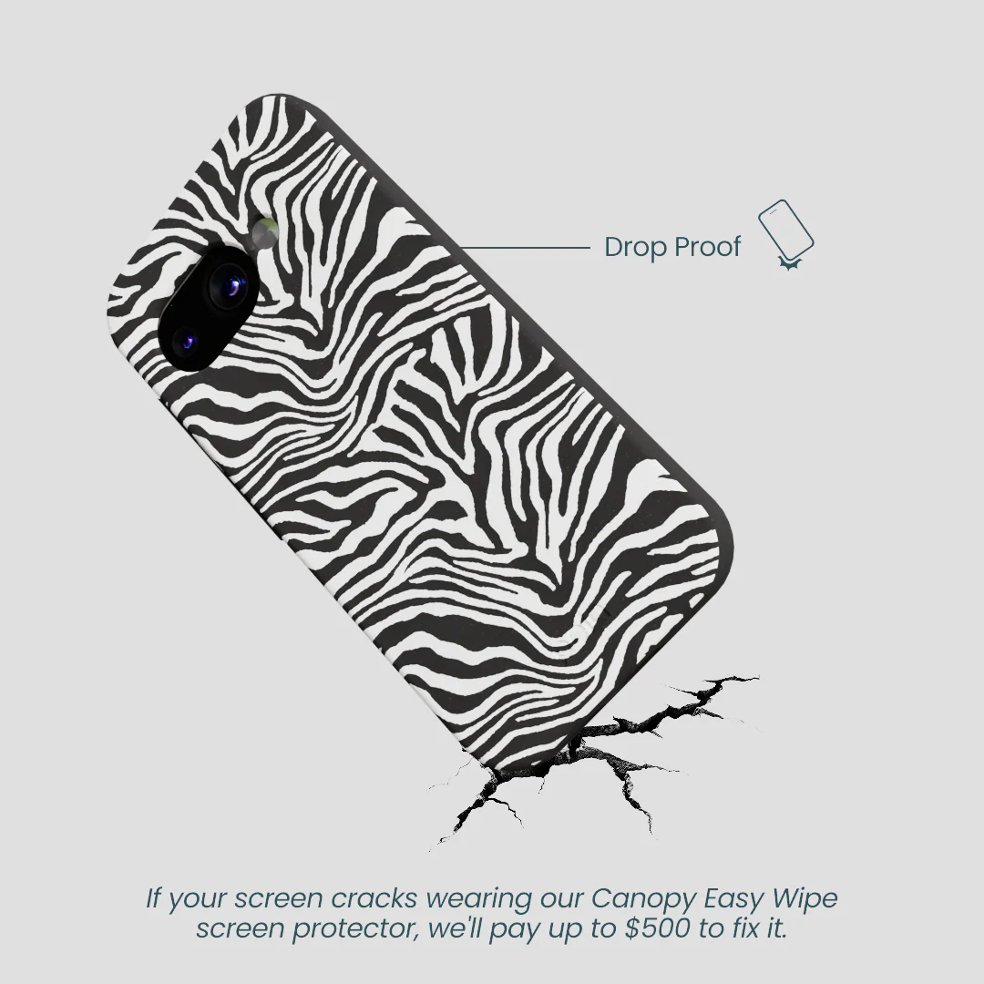 Black Zebra Lines Google Pixel 9a Case - Image 5