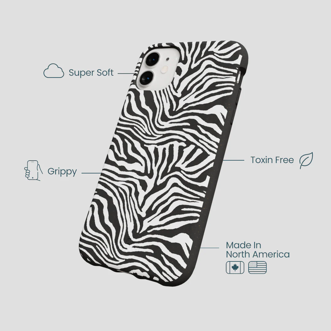 Black Zebra Lines iPhone 11 Case - Image 4