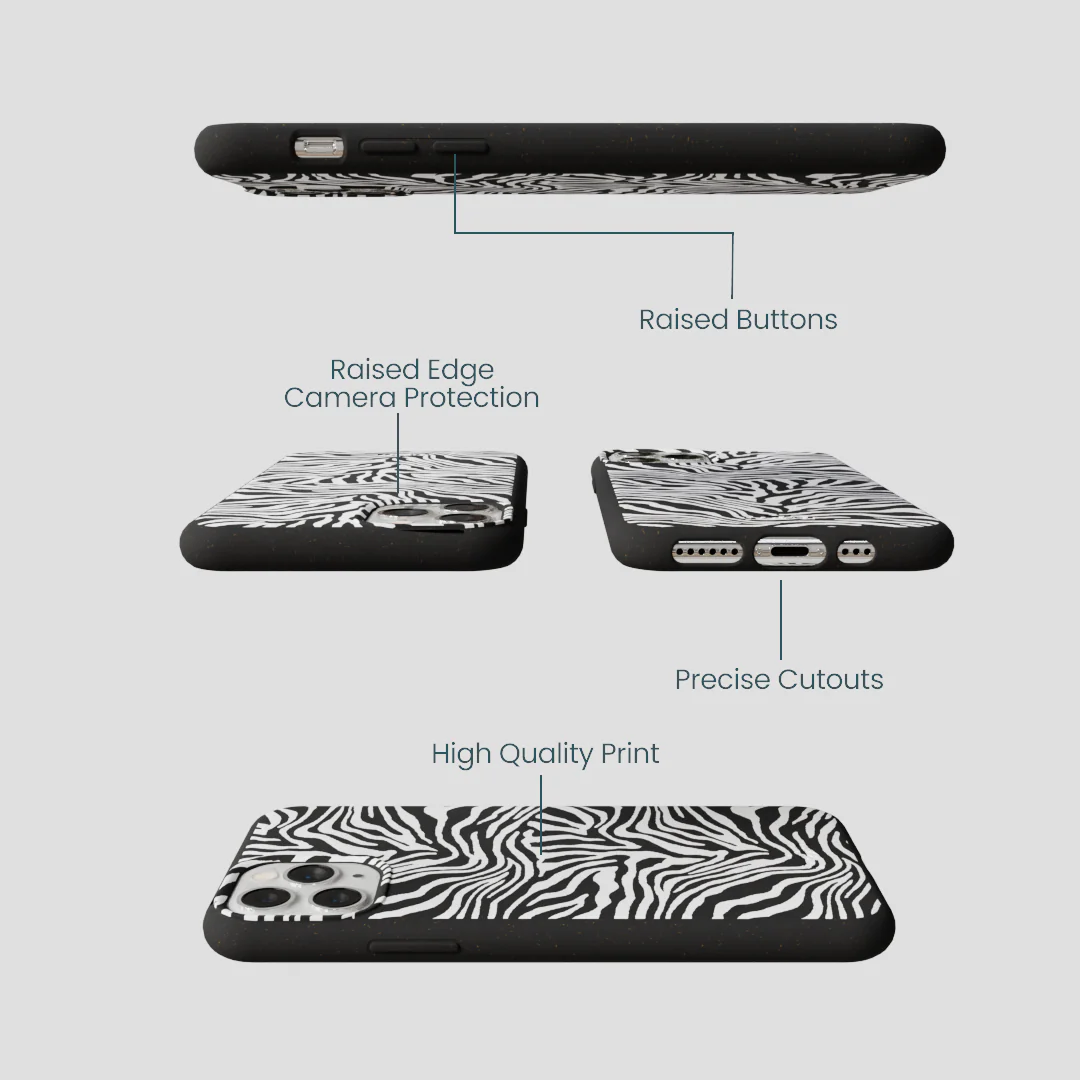 Black Zebra Lines iPhone 11 Pro Case - Image 3