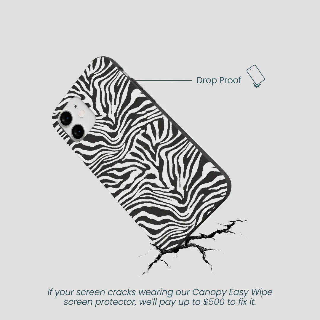 Black Zebra Lines iPhone 12 Mini Case - Image 5
