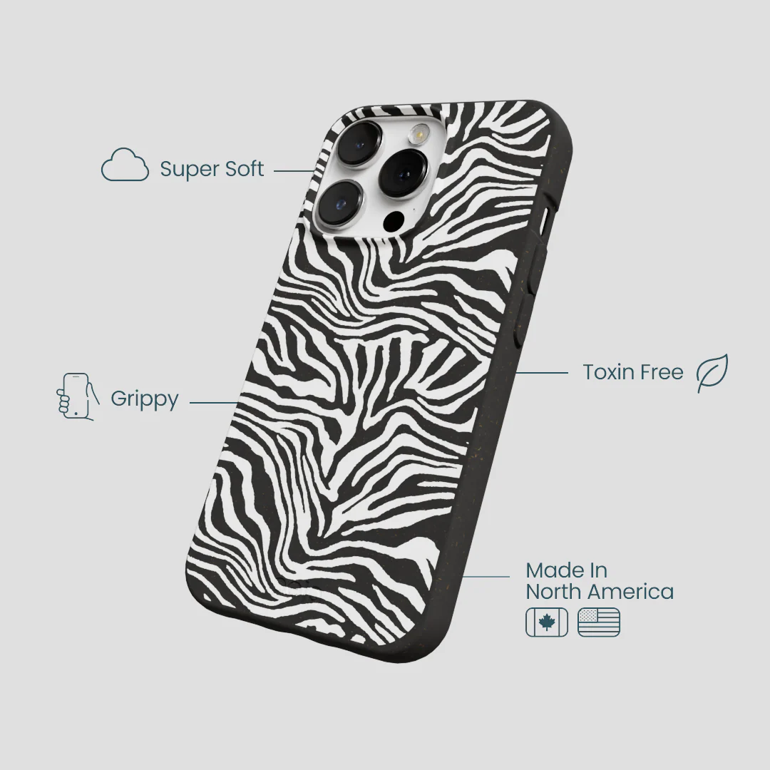 Black Zebra Lines iPhone 13 Pro Case - Image 4