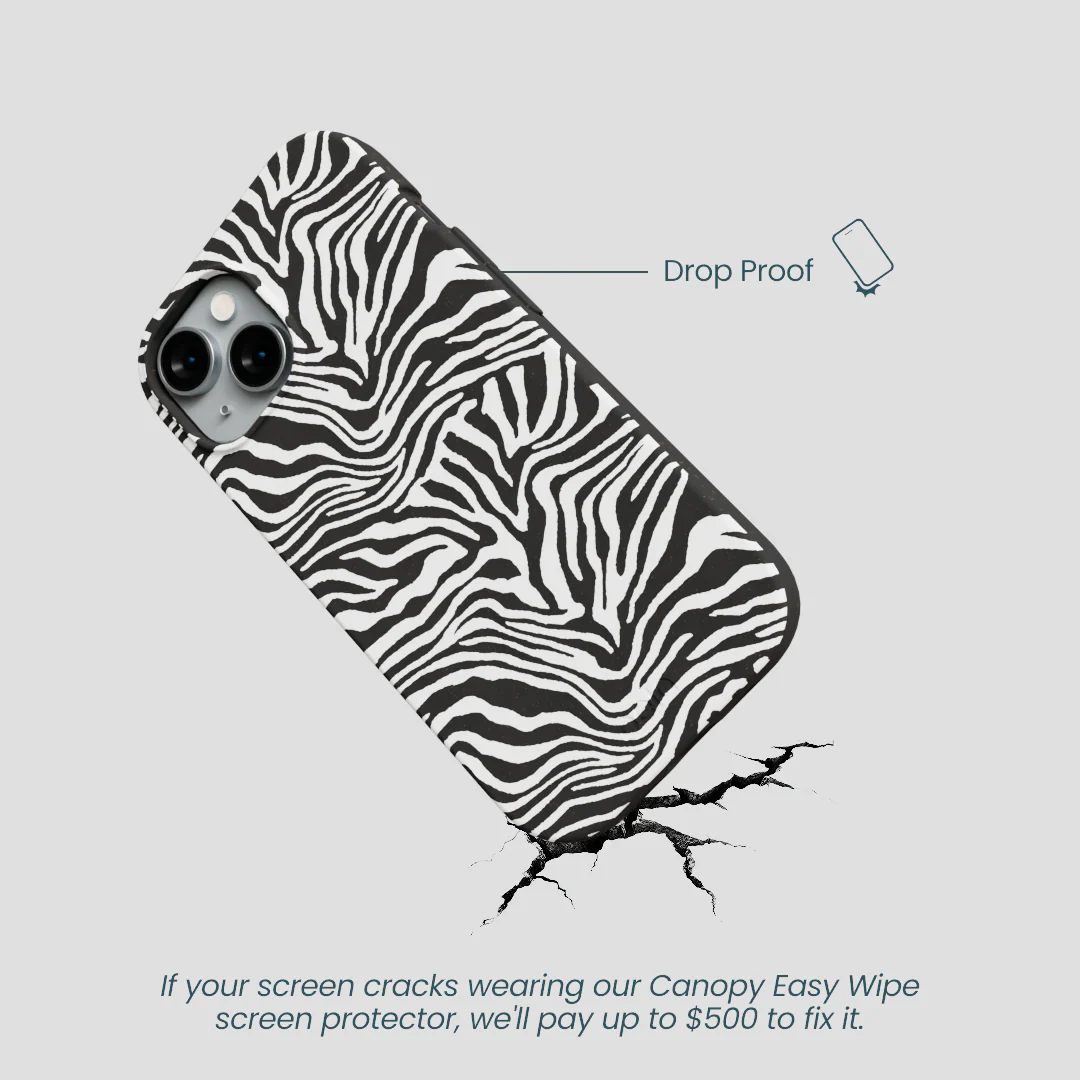 Black Zebra Lines iPhone 14 Case - Image 5