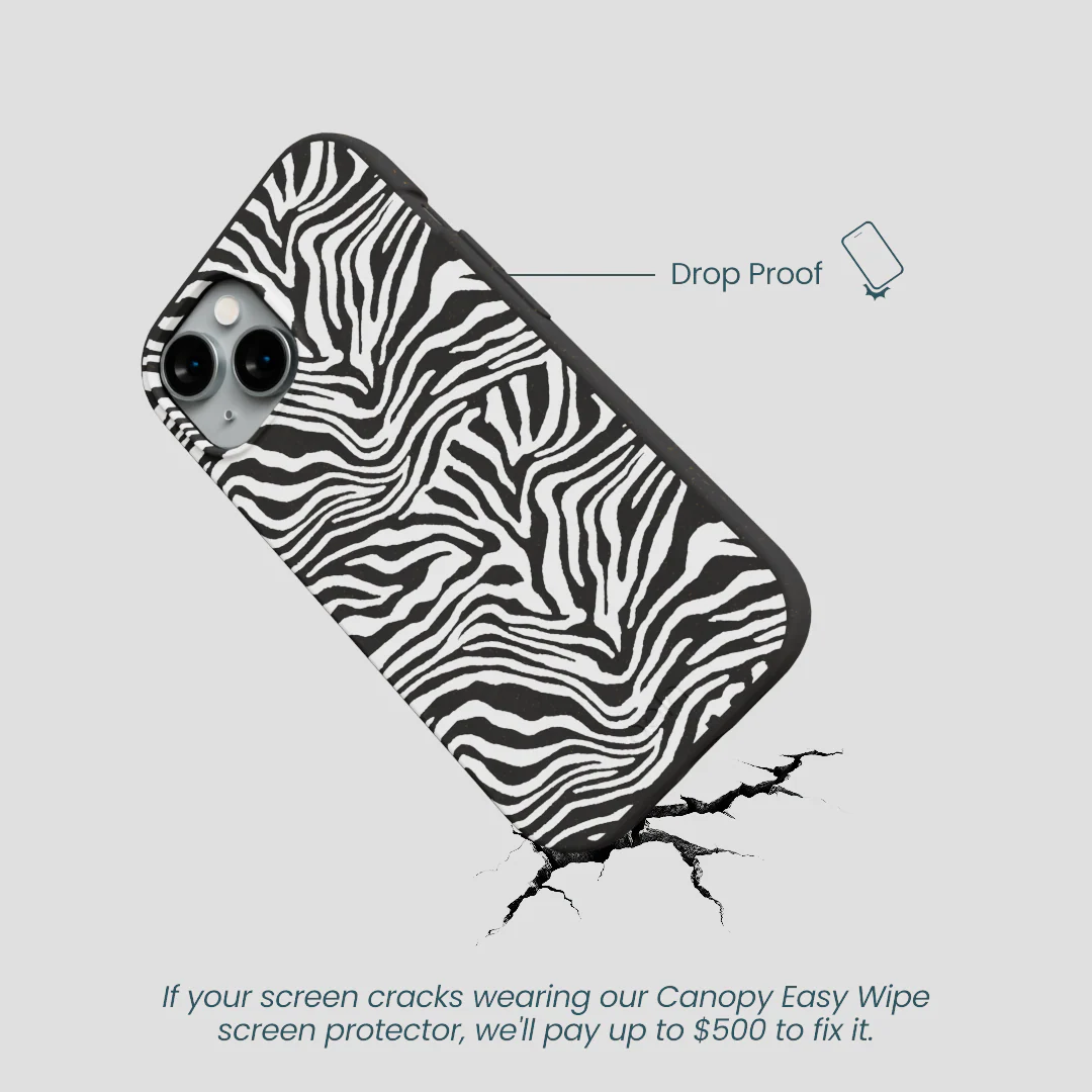 Black Zebra Lines iPhone 15 Case - Image 5