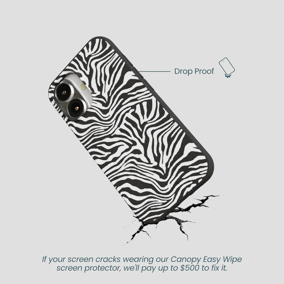 Black Zebra Lines iPhone 16 Case - Image 5
