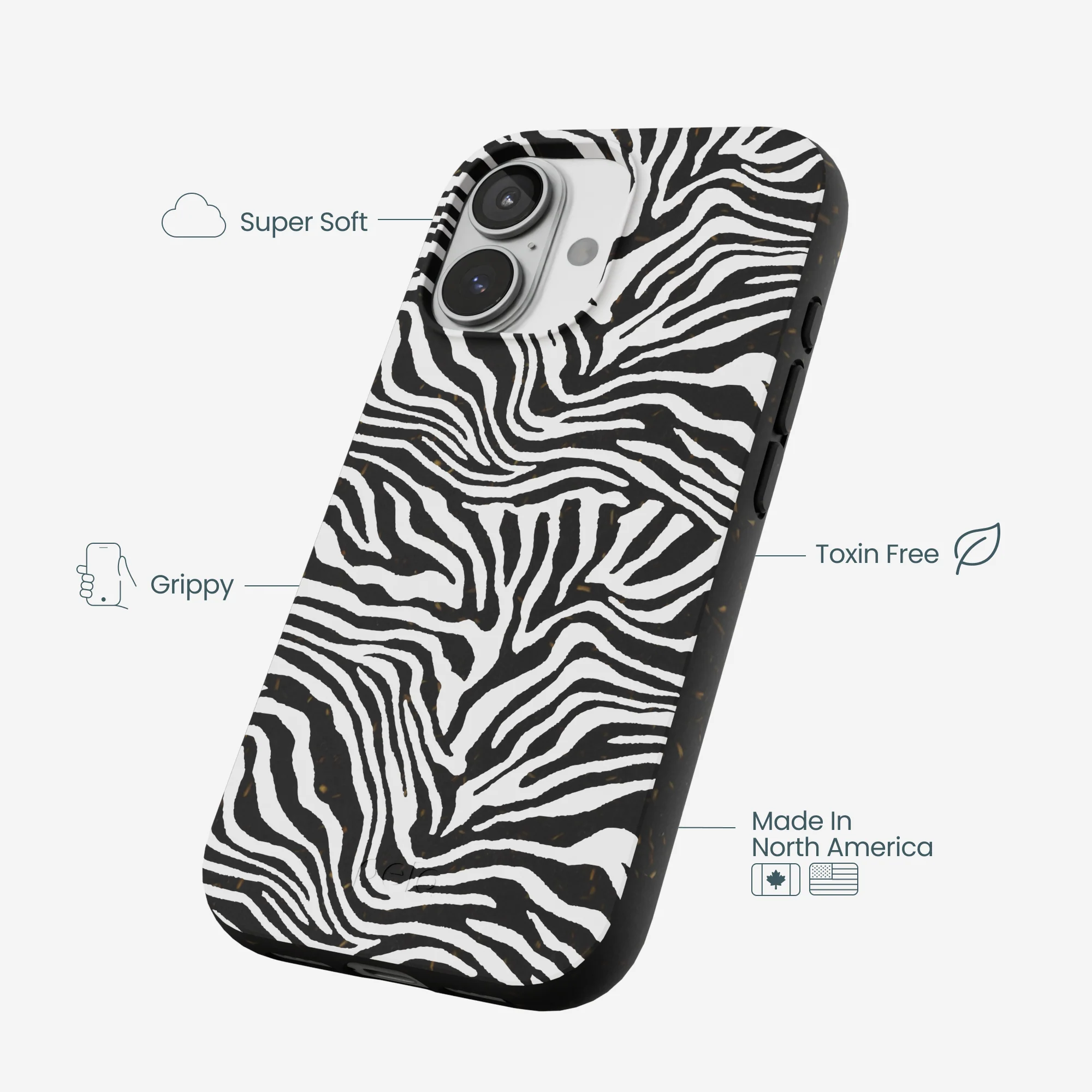 Black Zebra Lines iPhone 17 Case - Image 4