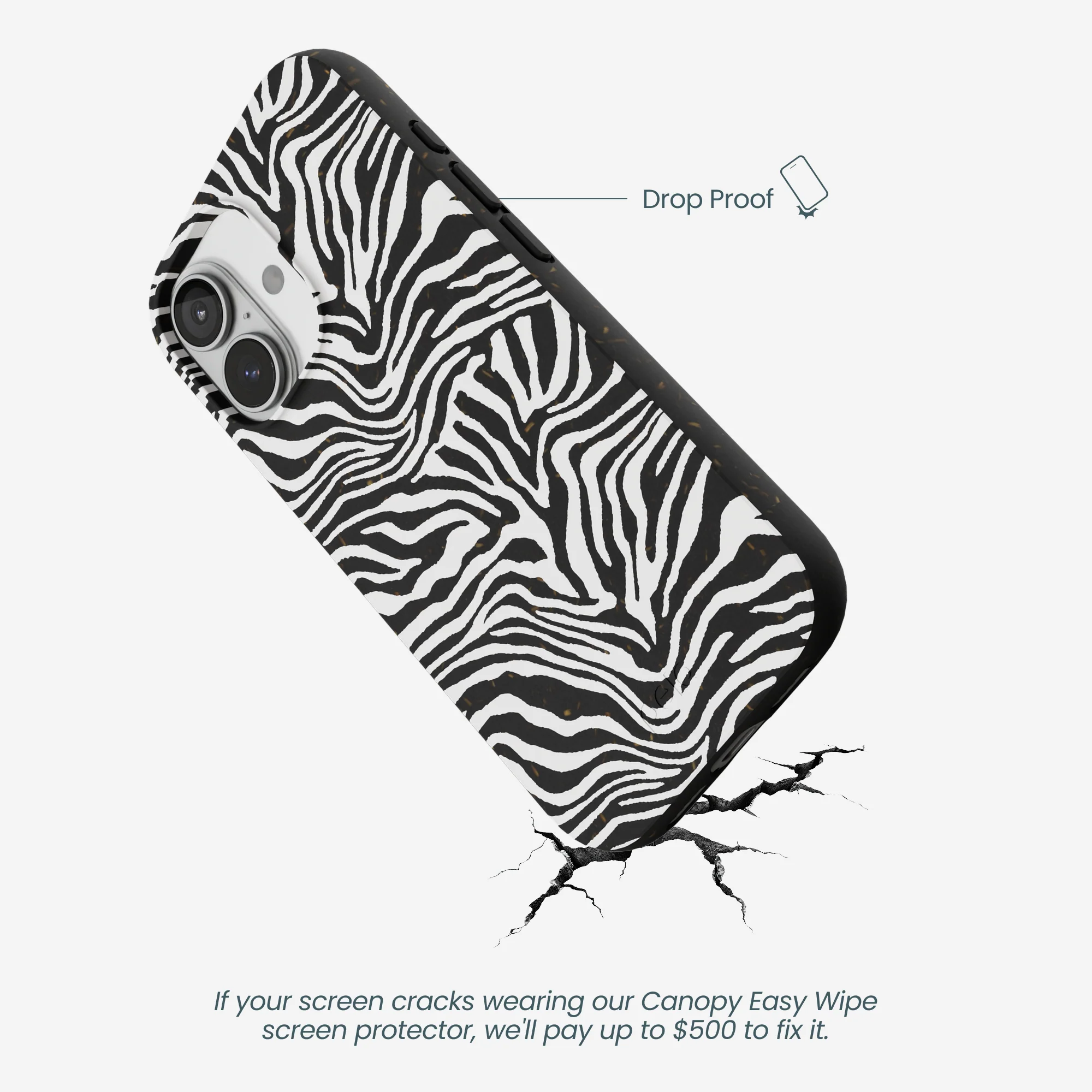 Black Zebra Lines iPhone 17 Case - Image 5