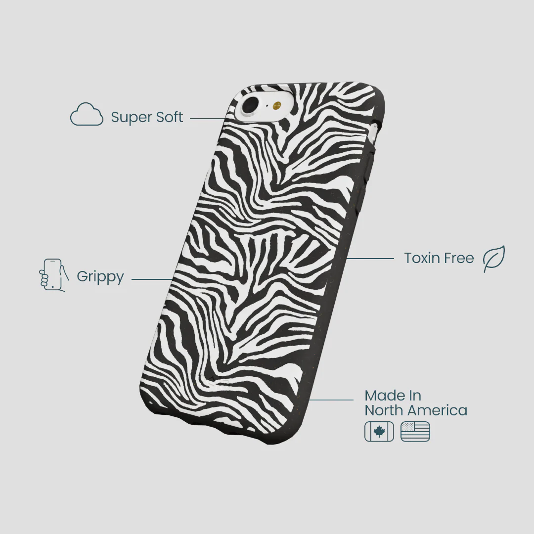 Black Zebra Lines iPhone 6/6s/7/8/SE Case - Image 4