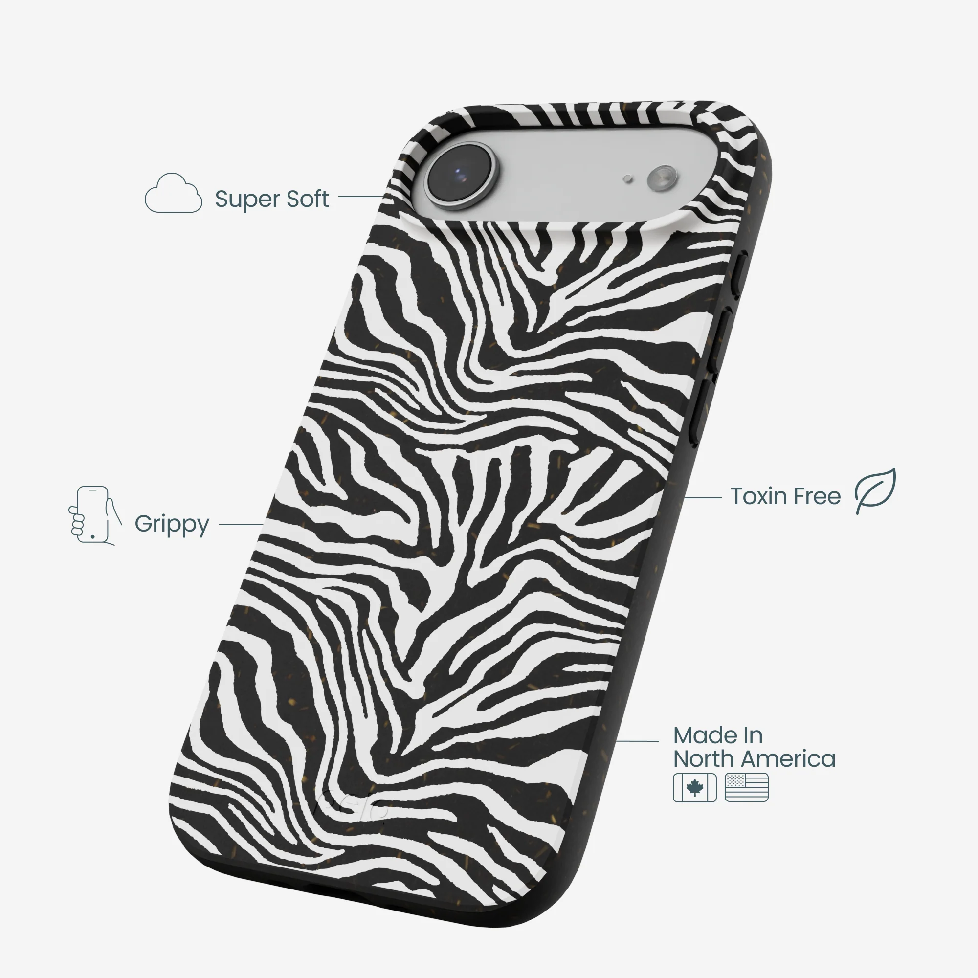 Black Zebra Lines iPhone Air Case - Image 4